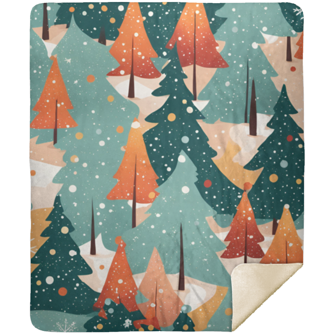 Snowy Pine Tree Premium Sherpa Blanket 50x60