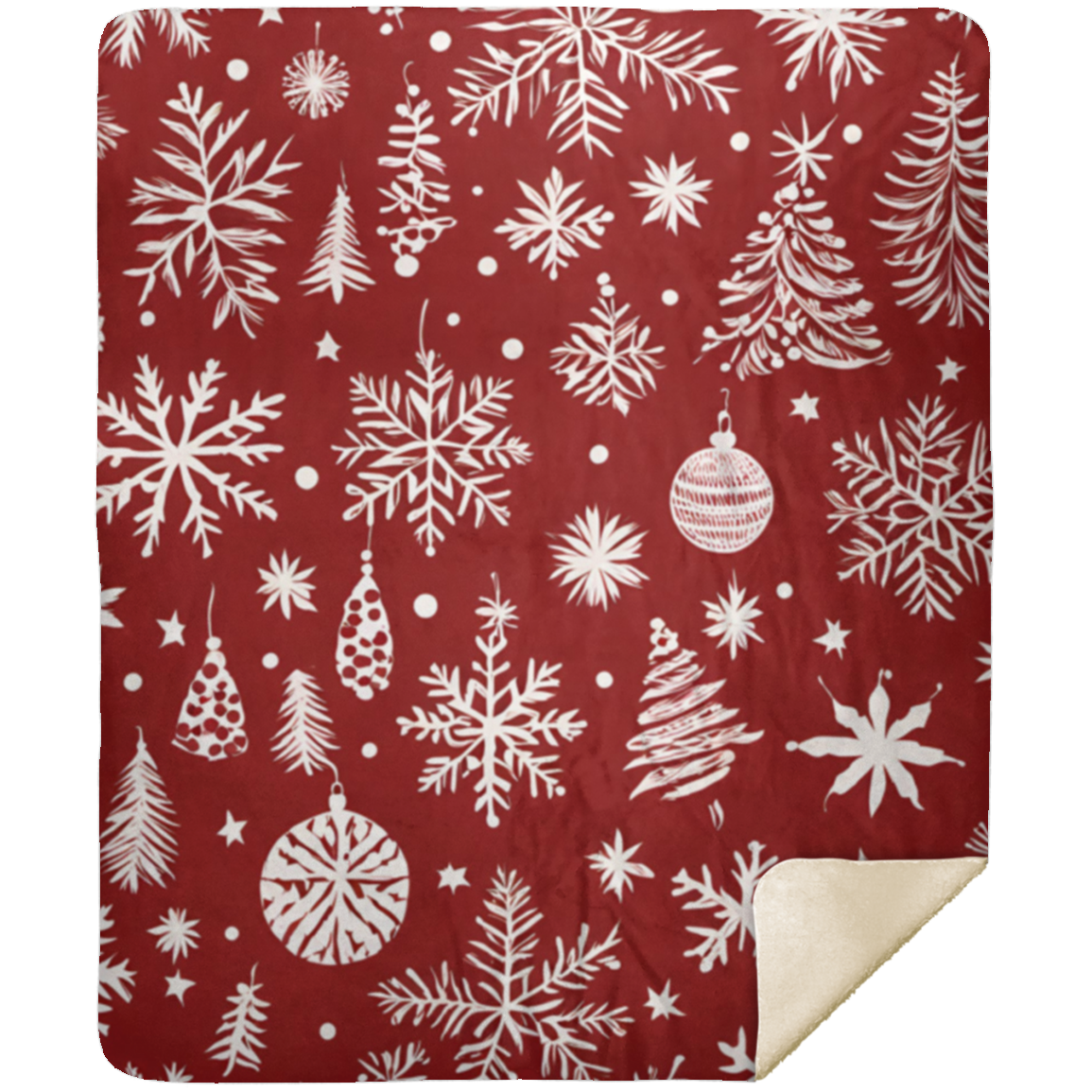 Magical Christmas Snowflake Premium Sherpa Blanket 50x60