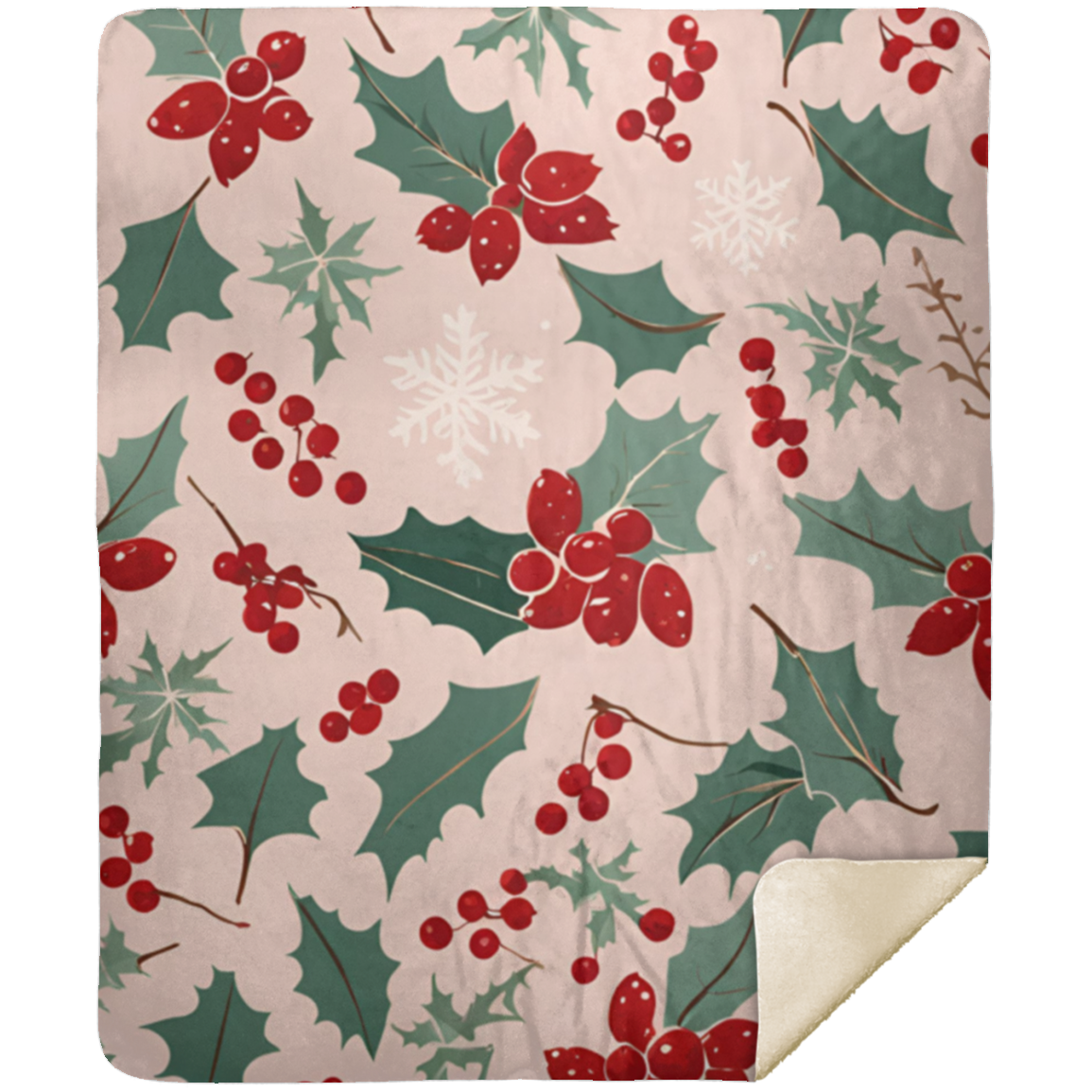 Holiday Mistletoe Premium Sherpa Blanket 50x60