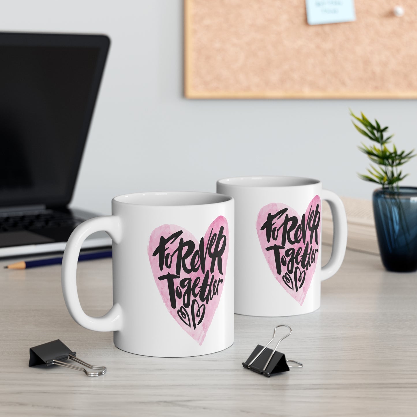 Forever Together Heart Mug - 11oz Love Gift for Couples