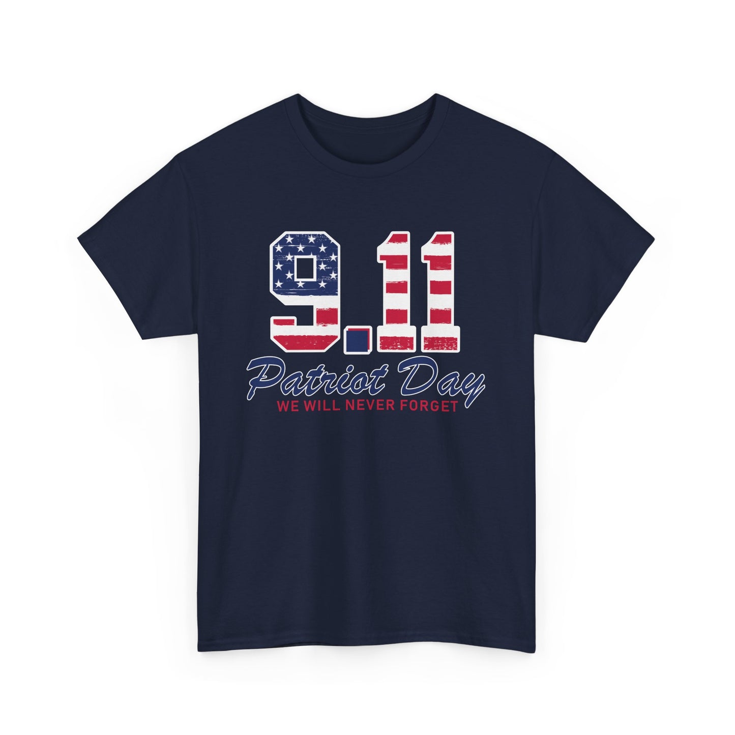 Patriot Day Unisex Heavy Cotton Tee, 9/11 Remembrance Shirt, Memorial T-Shirt, American Flag Tee, Comfort for Heroes