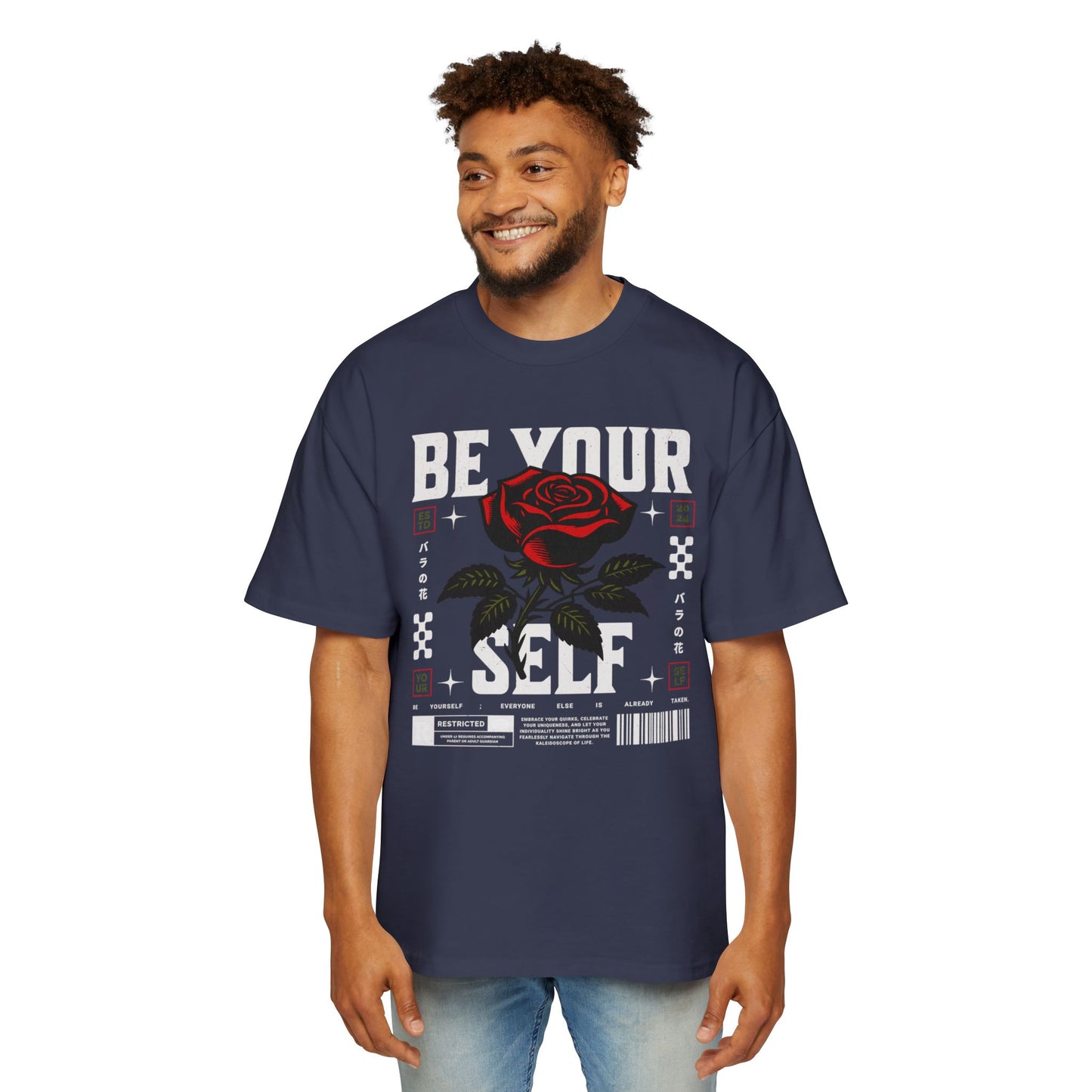 Men's Streetwear Tee - Be Your Self, Casual Oversized Shirt Dark Edition, Trendy Graphic Top, Gift for Men, Summer Fashion Statement