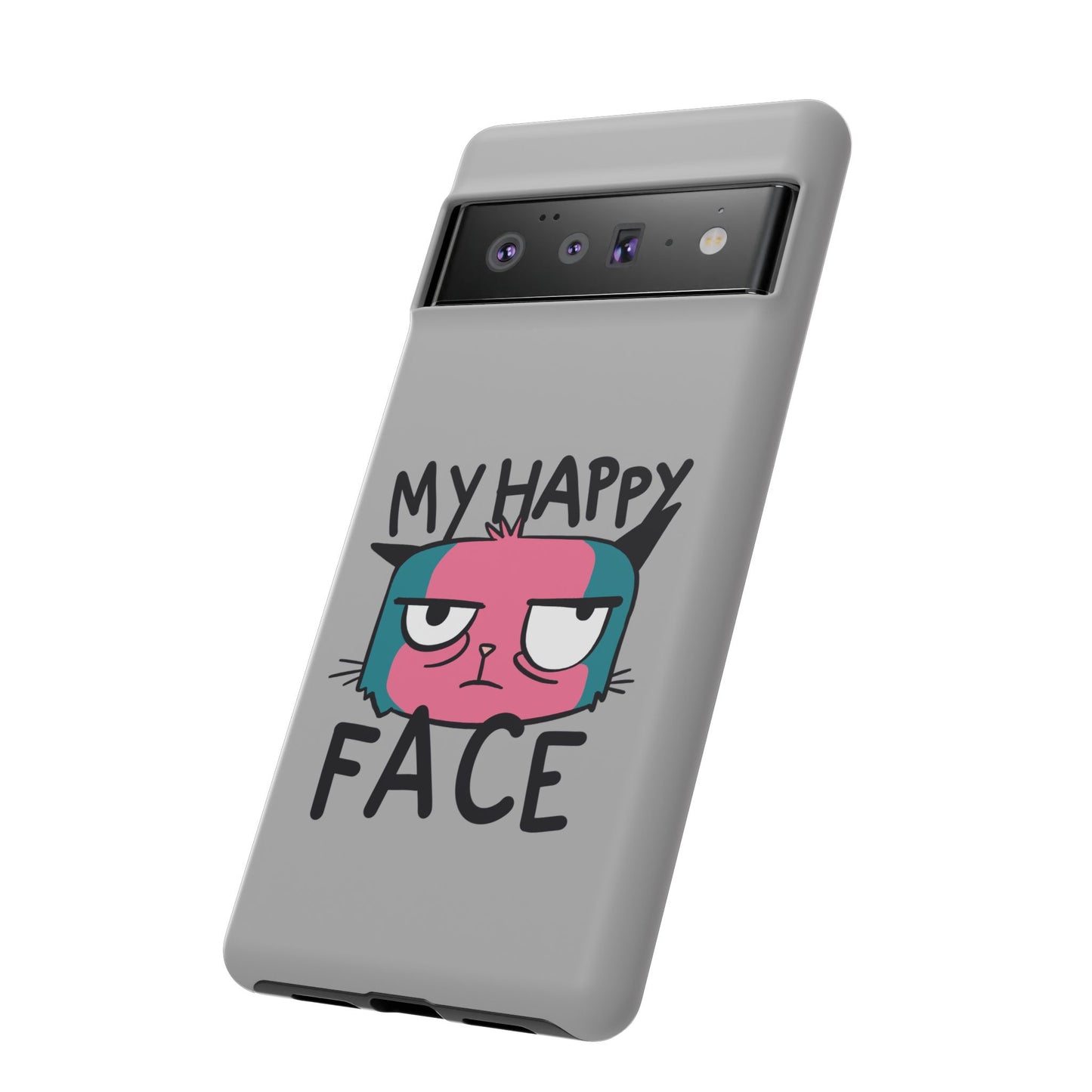 Funny Cat Phone Case - 'My Happy Face' Tough Design