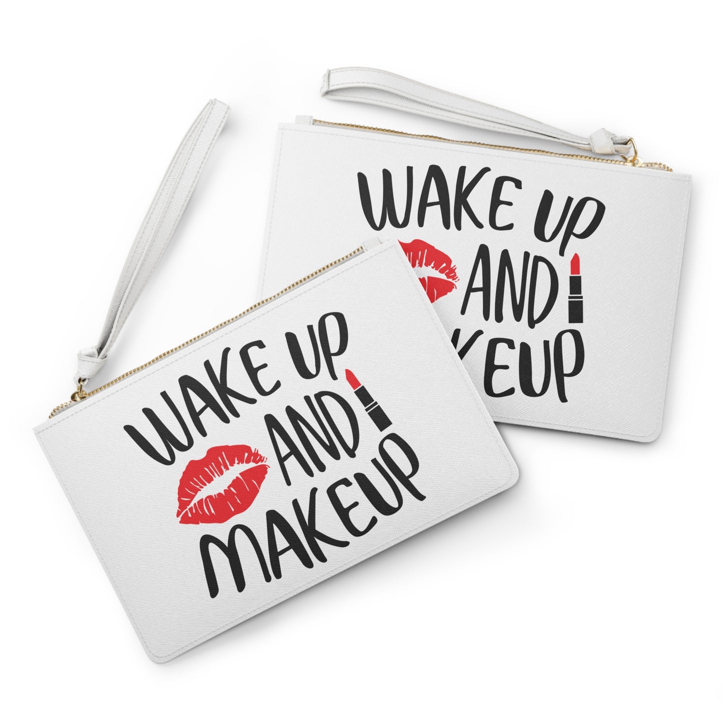 Wake Up and Makeup Clutch Bag - Stylish Cosmetic Pouch for Beauty Lovers