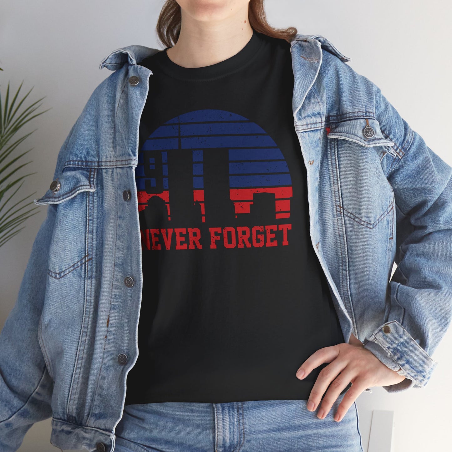 "Never Forget" Memorial Shirt, Patriotic Tee, Remembrance Apparel, 9/11 Tribute Shirt