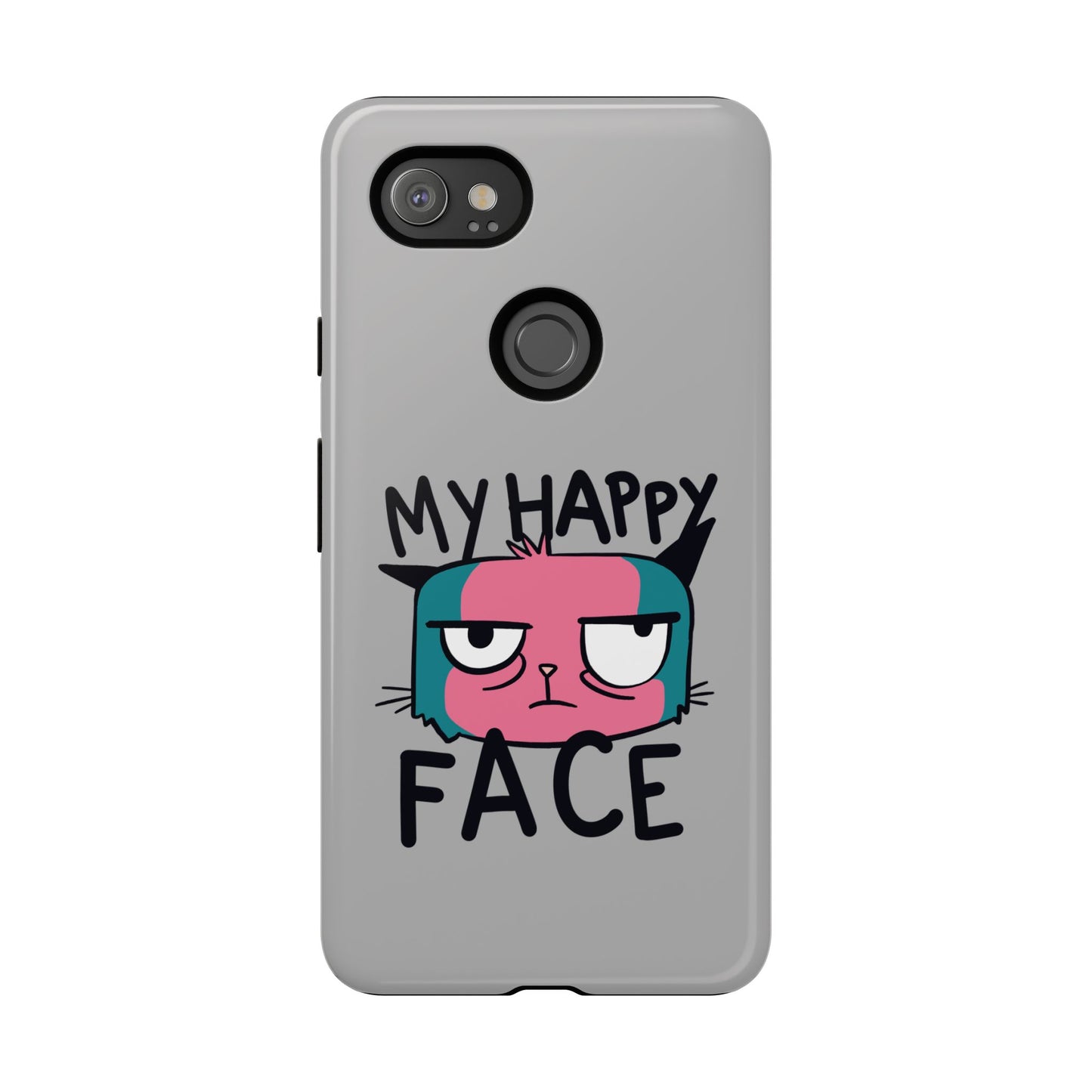Funny Cat Phone Case - 'My Happy Face' Tough Design