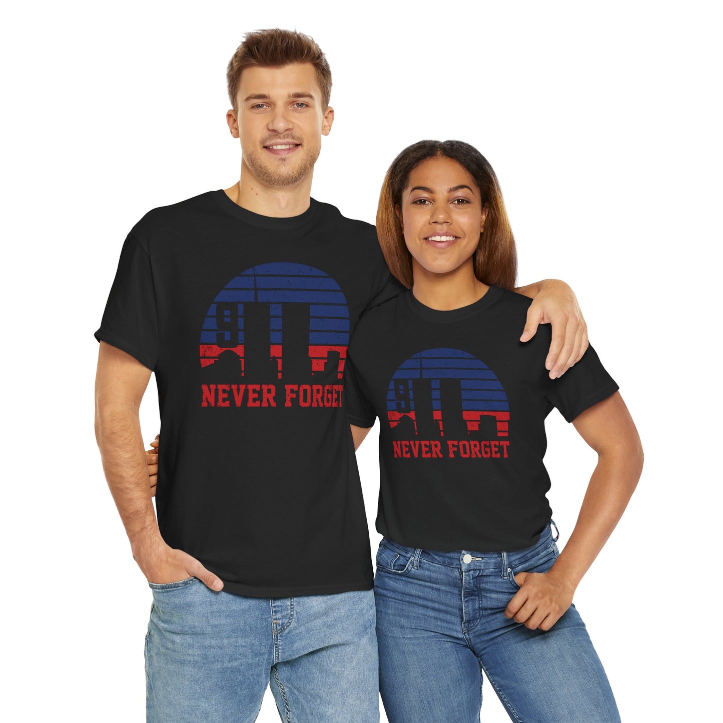 "Never Forget" Memorial Shirt, Patriotic Tee, Remembrance Apparel, 9/11 Tribute Shirt