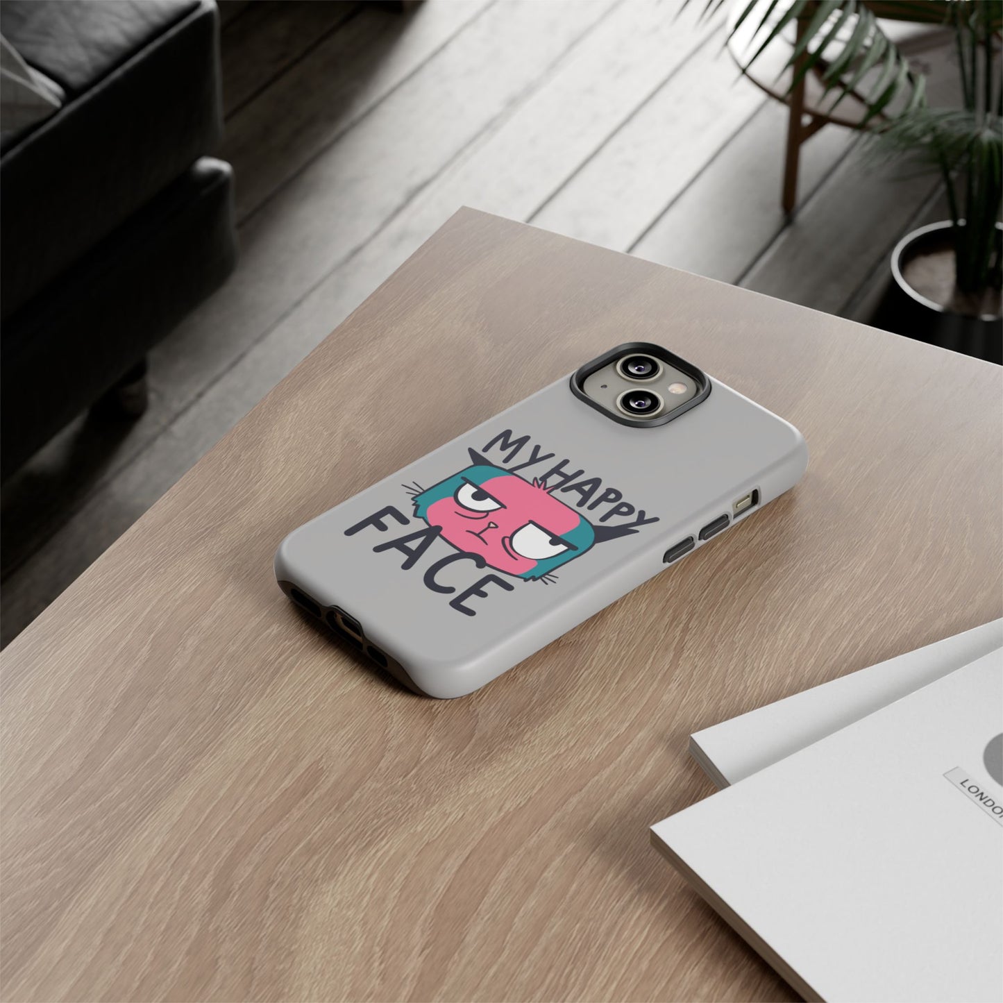 Funny Cat Phone Case - 'My Happy Face' Tough Design
