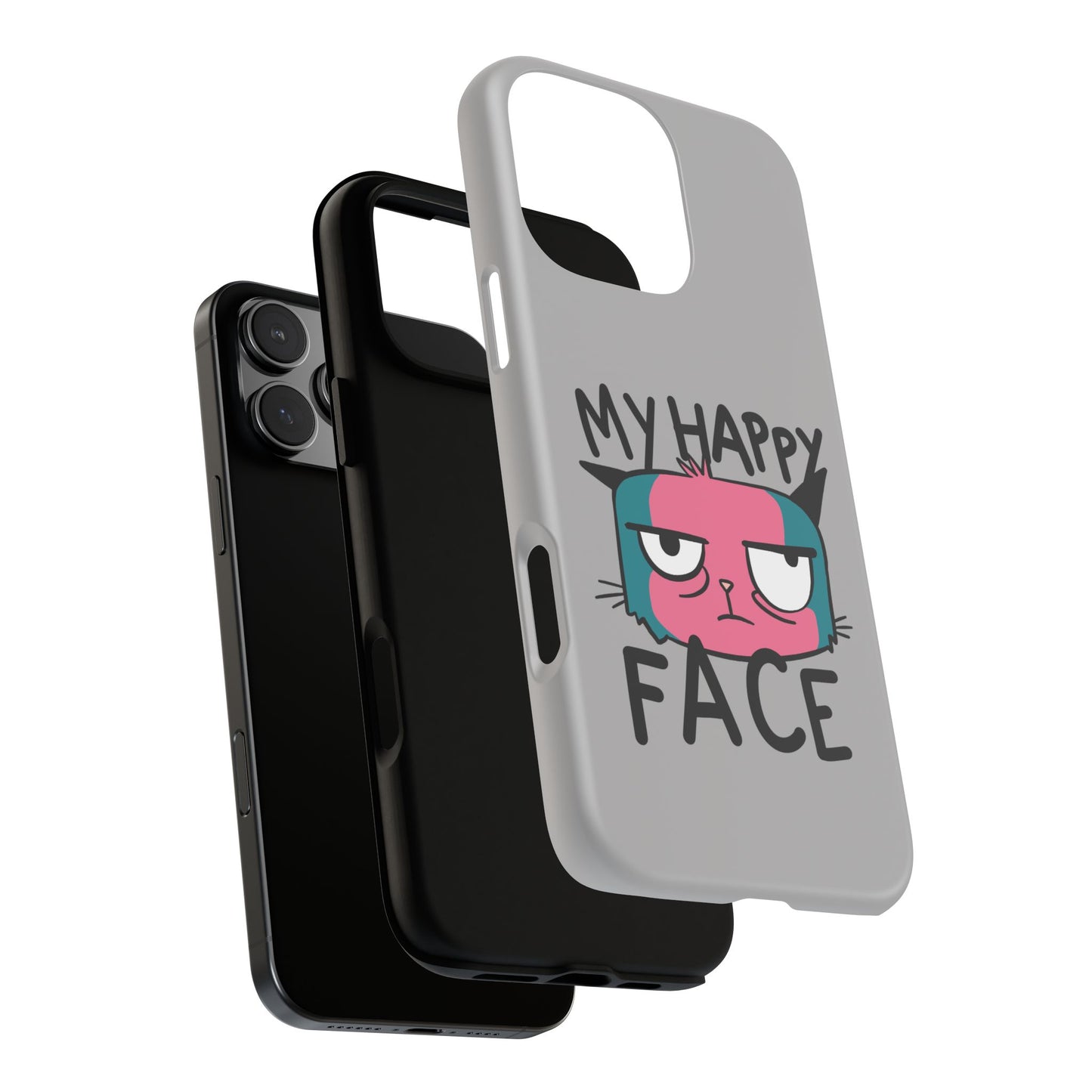 Funny Cat Phone Case - 'My Happy Face' Tough Design