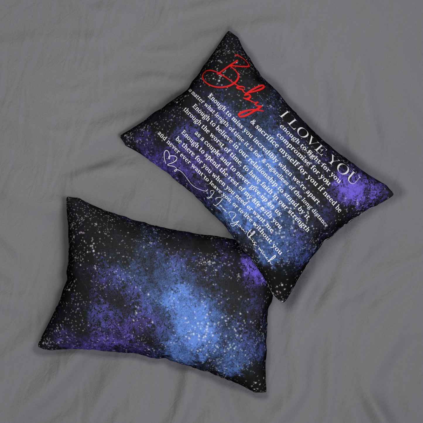 Romantic Galaxy Lumbar Pillow - I Love You