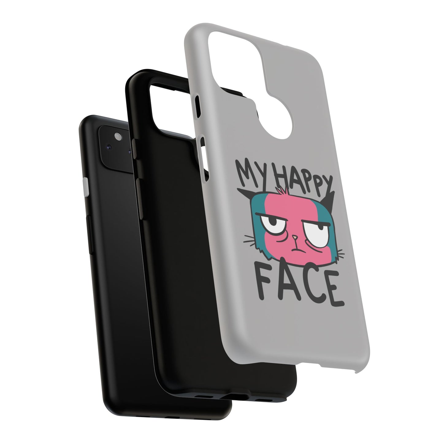 Funny Cat Phone Case - 'My Happy Face' Tough Design