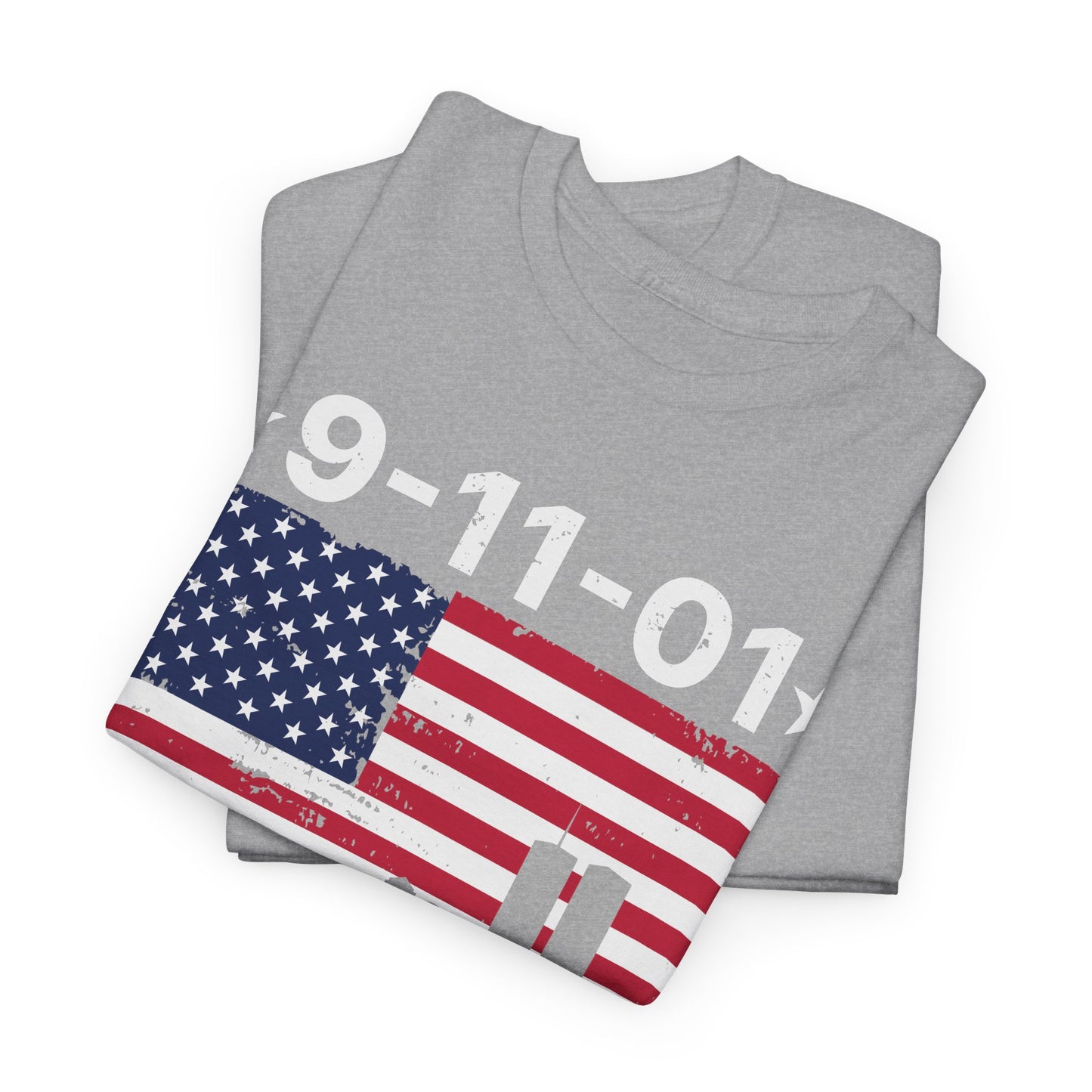 9/11 Memorial Unisex Heavy Cotton Tee, Remembrance T-Shirt, Patriot Day Shirt, Anniversary Tribute Tee, American Flag Apparel