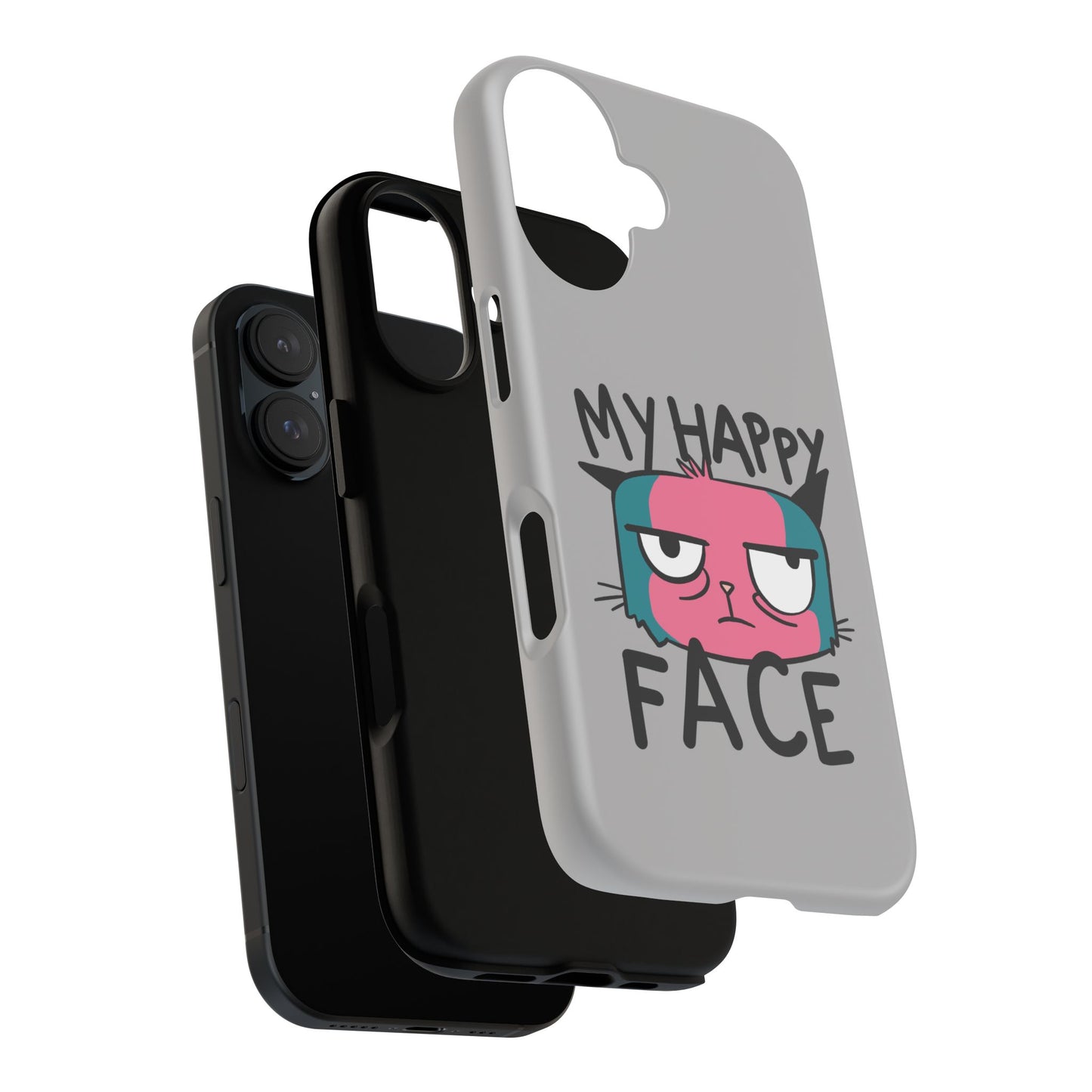 Funny Cat Phone Case - 'My Happy Face' Tough Design