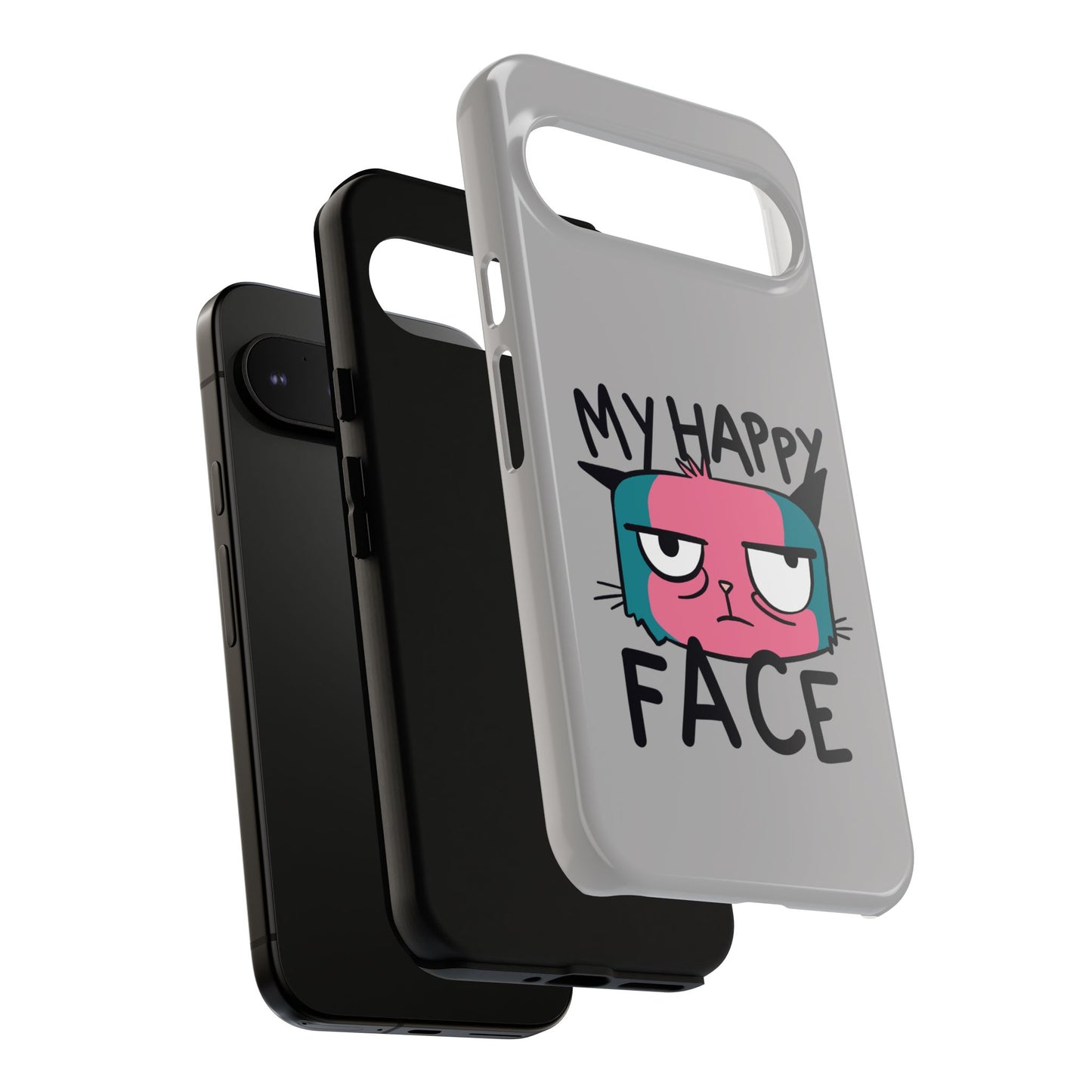 Funny Cat Phone Case - 'My Happy Face' Tough Design