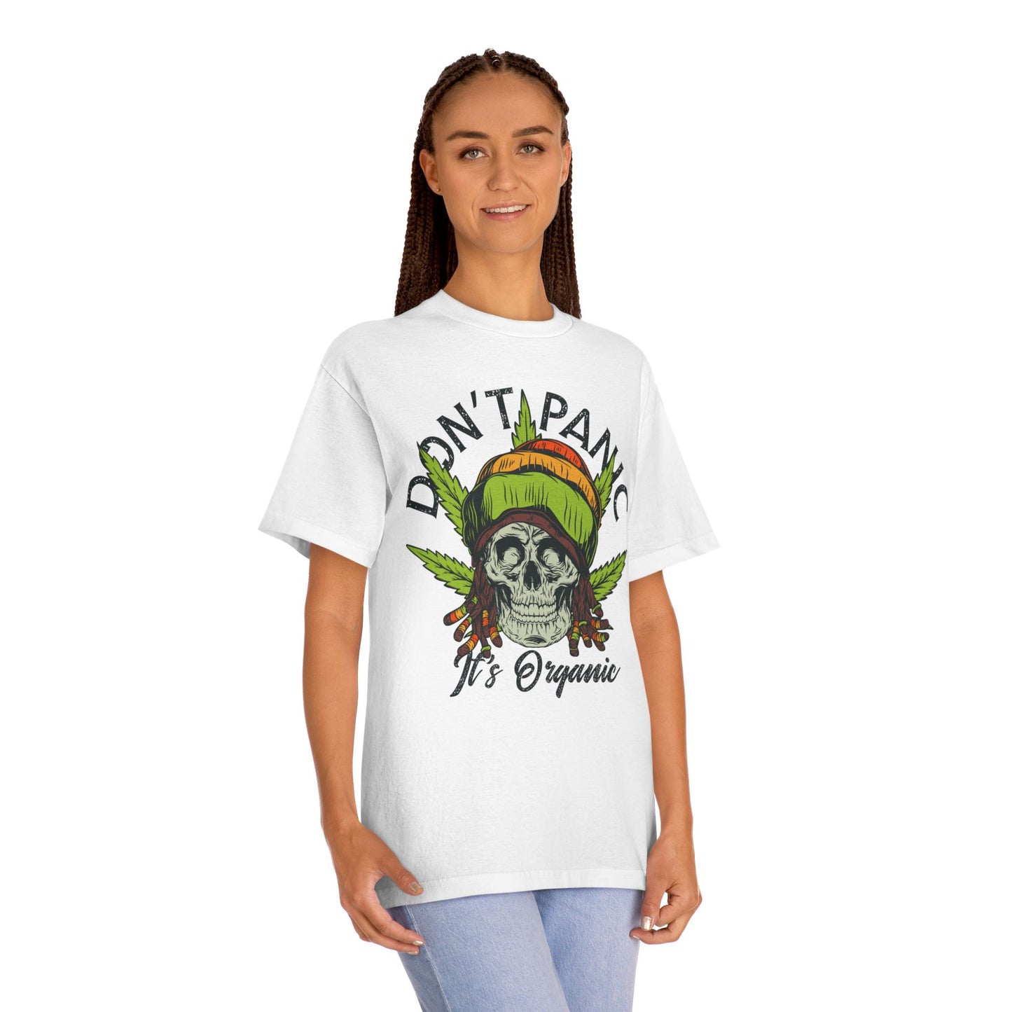 Don't Panic Organic Skeleton Unisex Classic Tee - Stylish & Fun Graphic T-Shirt