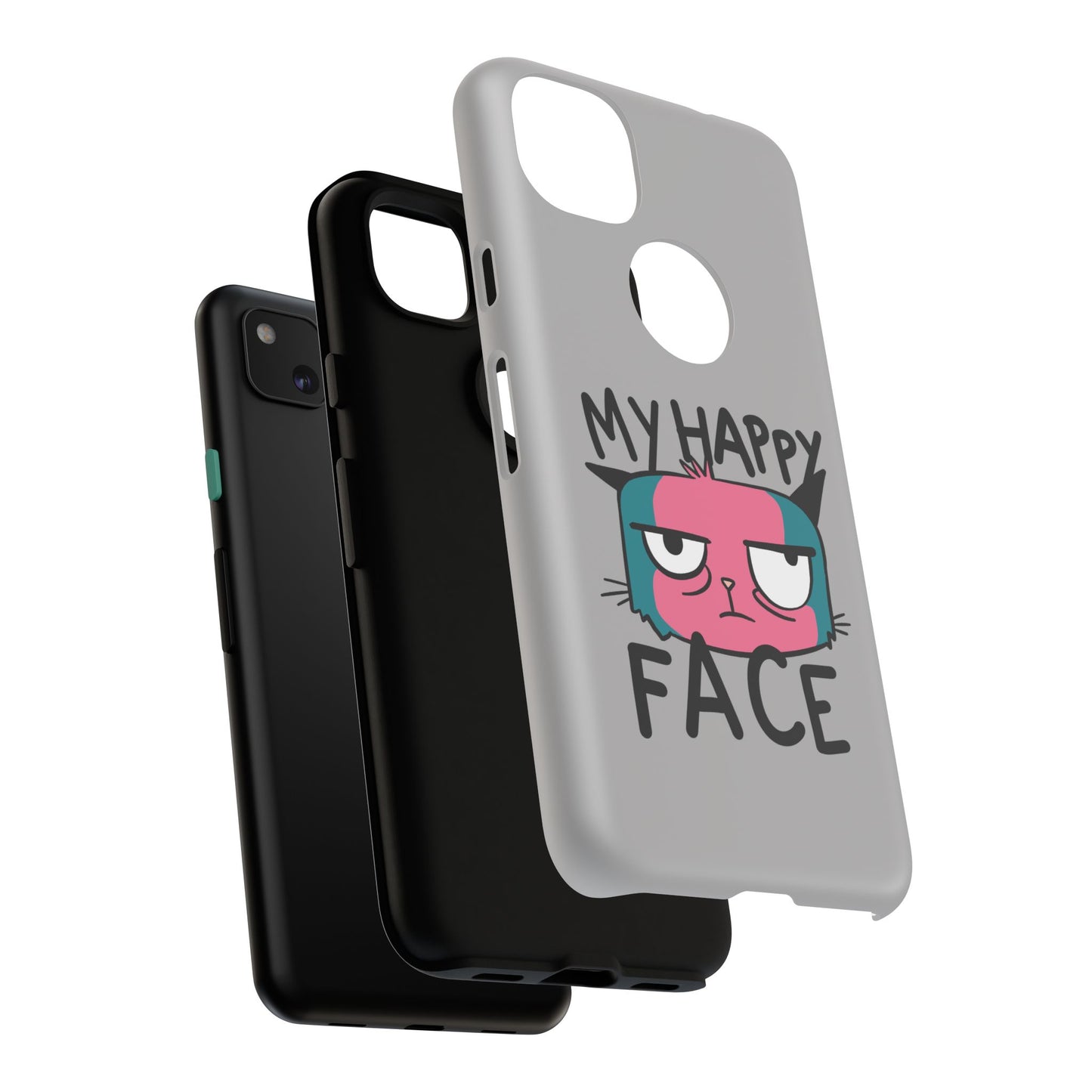 Funny Cat Phone Case - 'My Happy Face' Tough Design