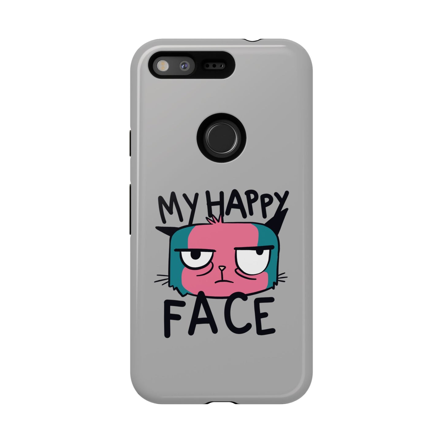 Funny Cat Phone Case - 'My Happy Face' Tough Design
