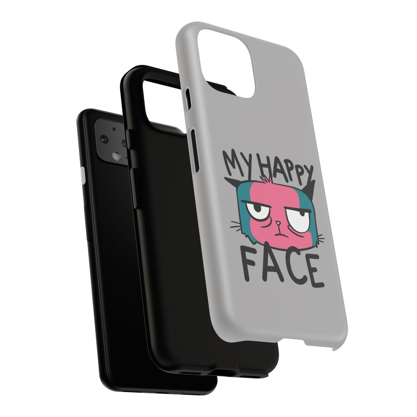 Funny Cat Phone Case - 'My Happy Face' Tough Design