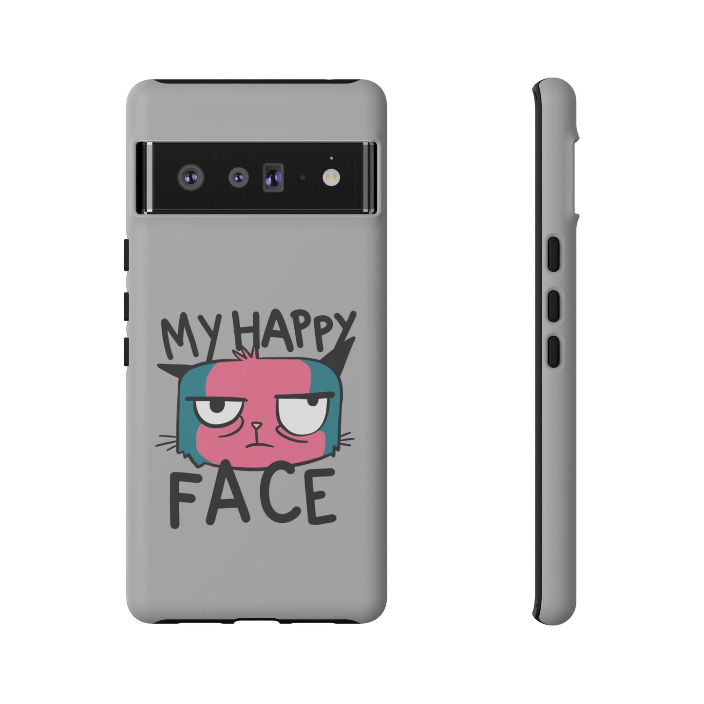 Funny Cat Phone Case - 'My Happy Face' Tough Design