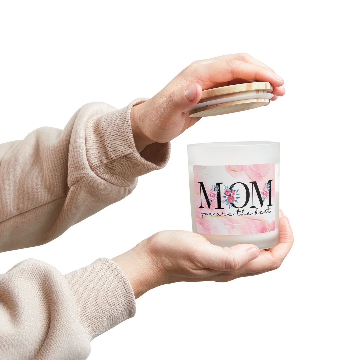 Frosted Glass Candle for Mom - 11oz - Perfect Gift for Birthdays and Mother's Day