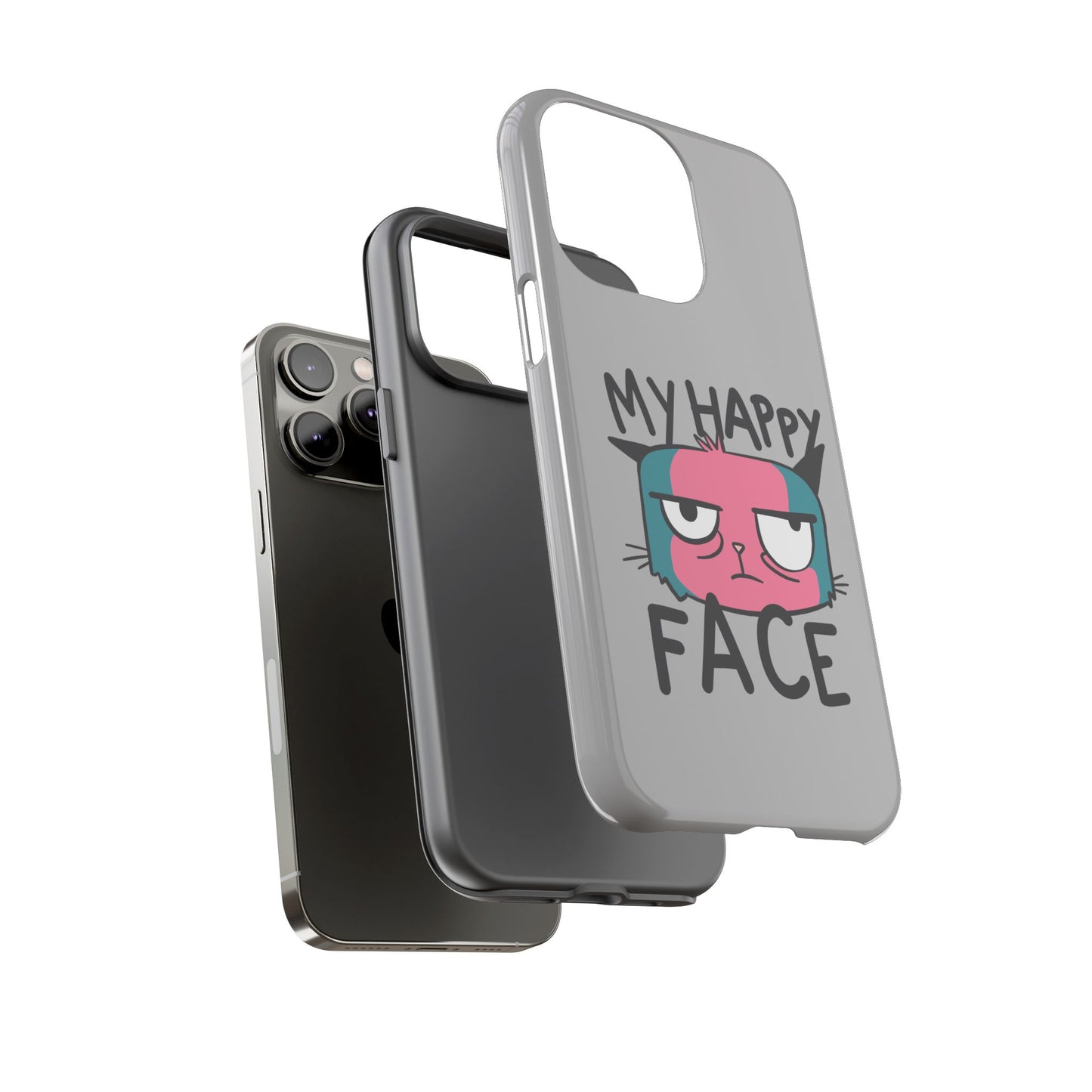 Funny Cat Phone Case - 'My Happy Face' Tough Design