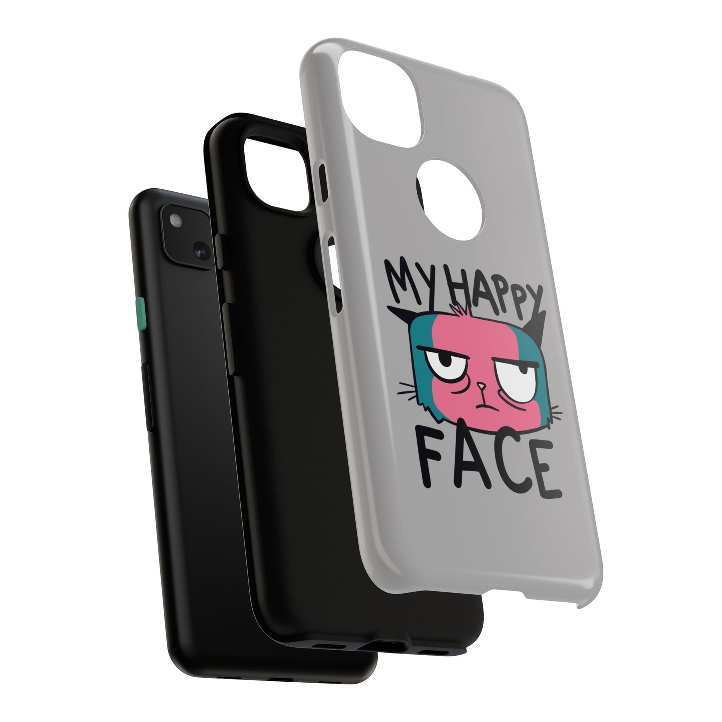 Funny Cat Phone Case - 'My Happy Face' Tough Design