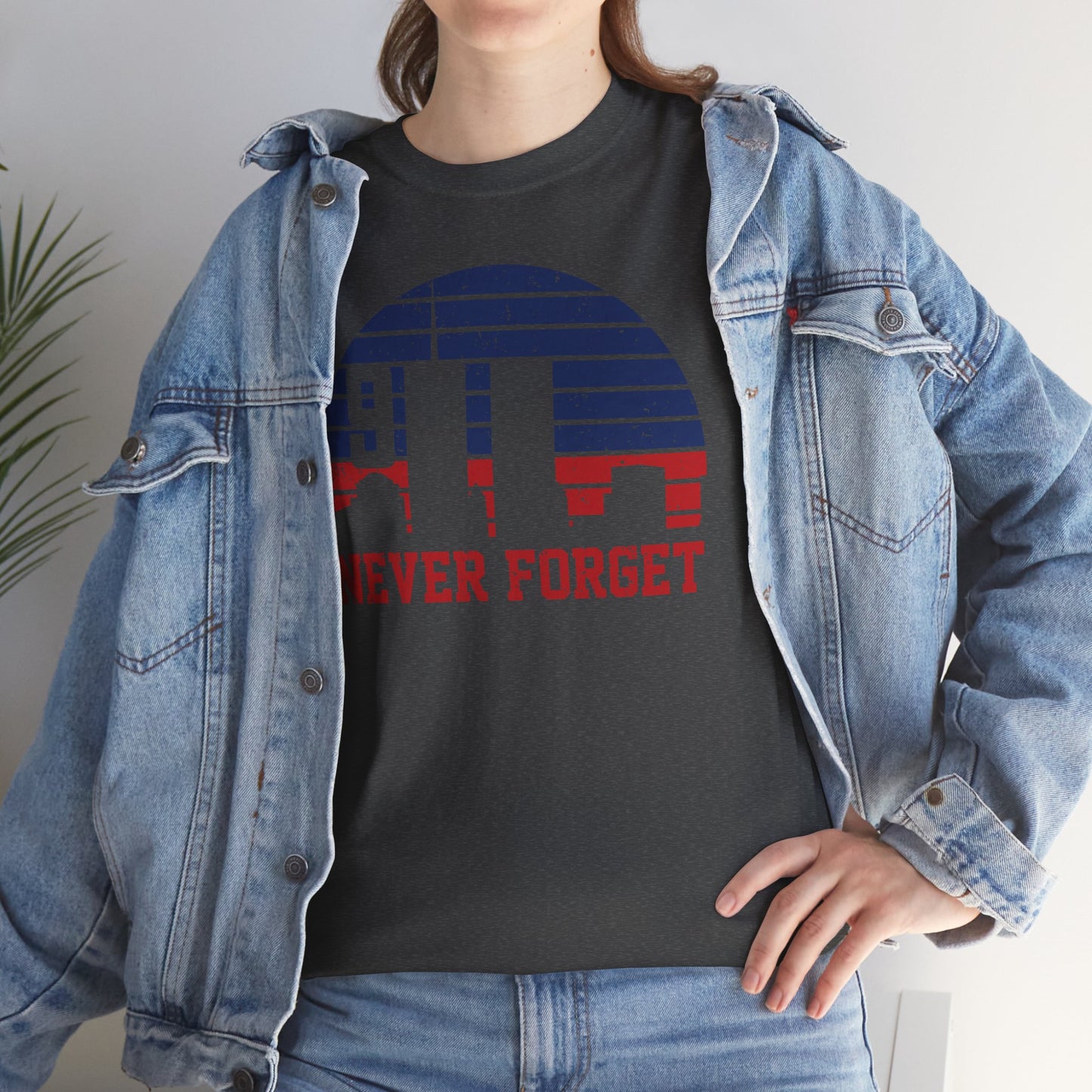 "Never Forget" Memorial Shirt, Patriotic Tee, Remembrance Apparel, 9/11 Tribute Shirt