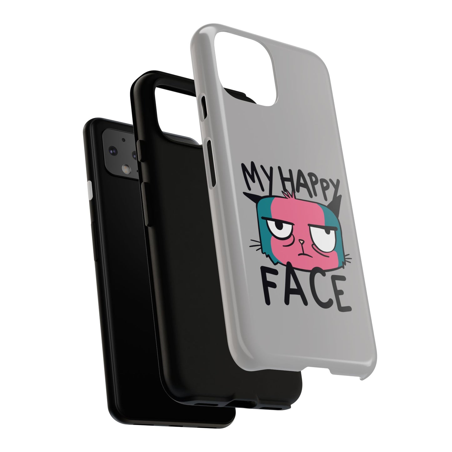 Funny Cat Phone Case - 'My Happy Face' Tough Design