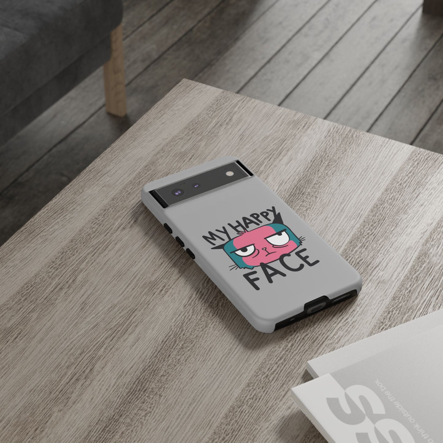 Funny Cat Phone Case - 'My Happy Face' Tough Design