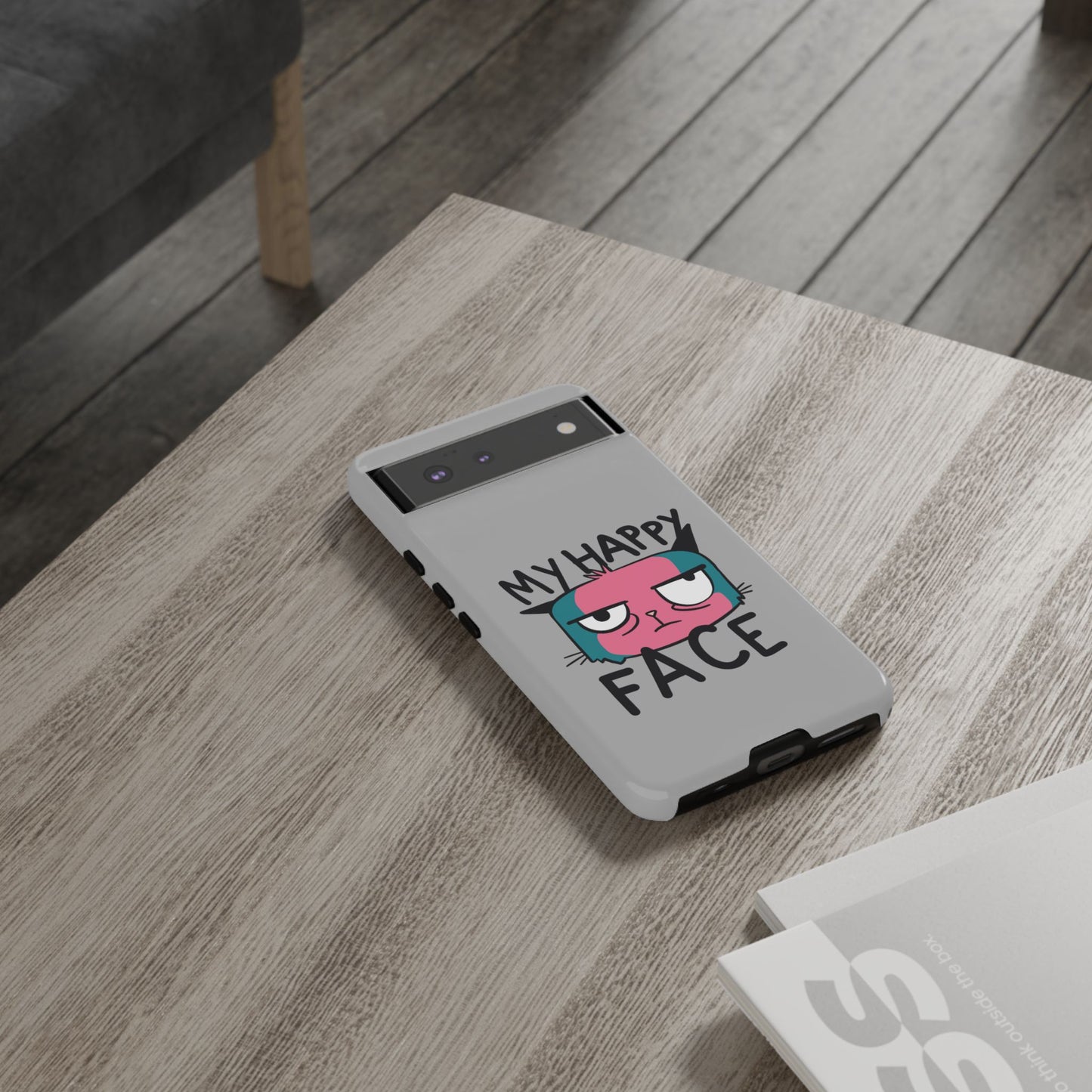 Funny Cat Phone Case - 'My Happy Face' Tough Design