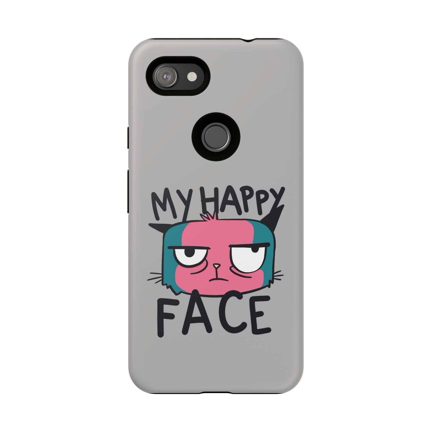 Funny Cat Phone Case - 'My Happy Face' Tough Design