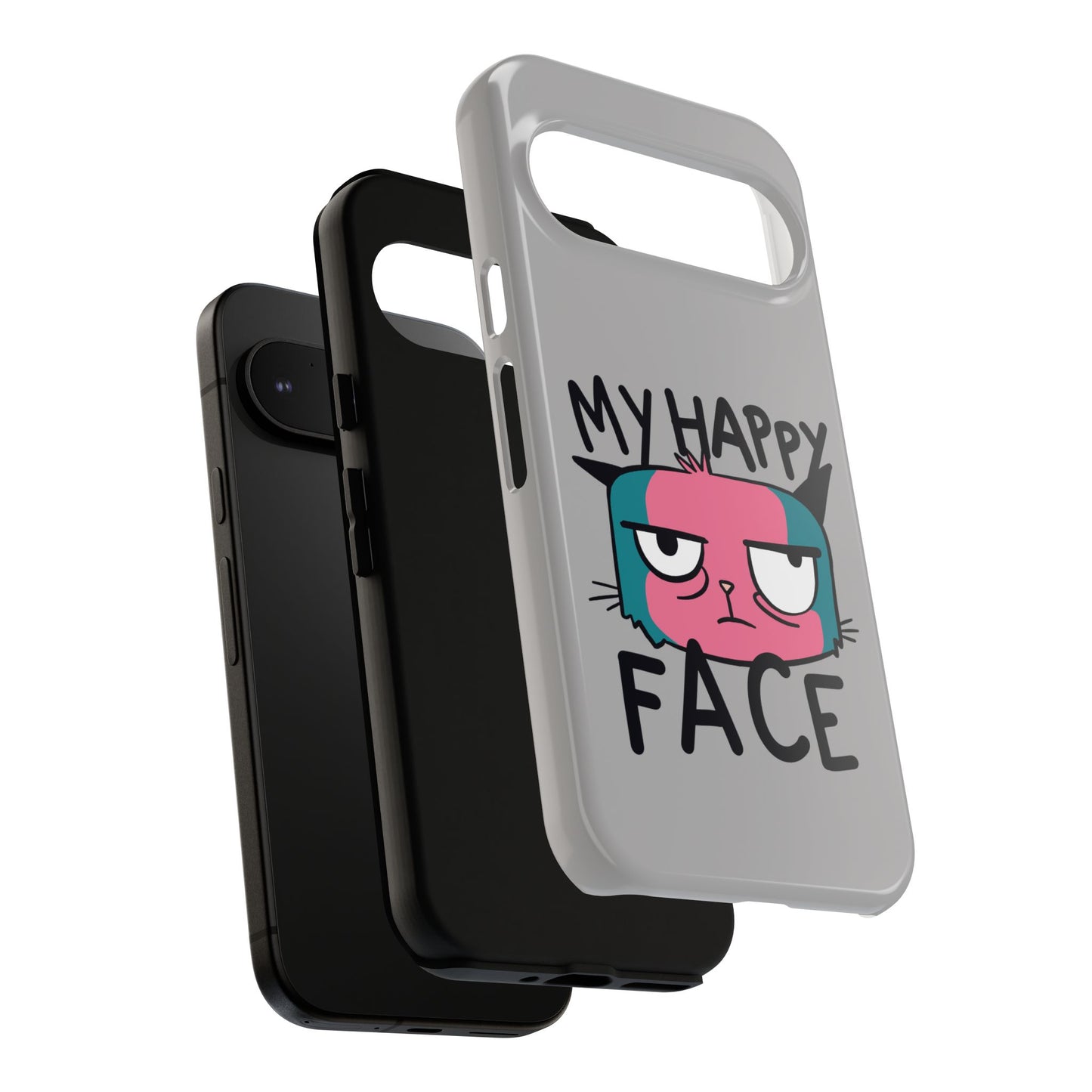 Funny Cat Phone Case - 'My Happy Face' Tough Design