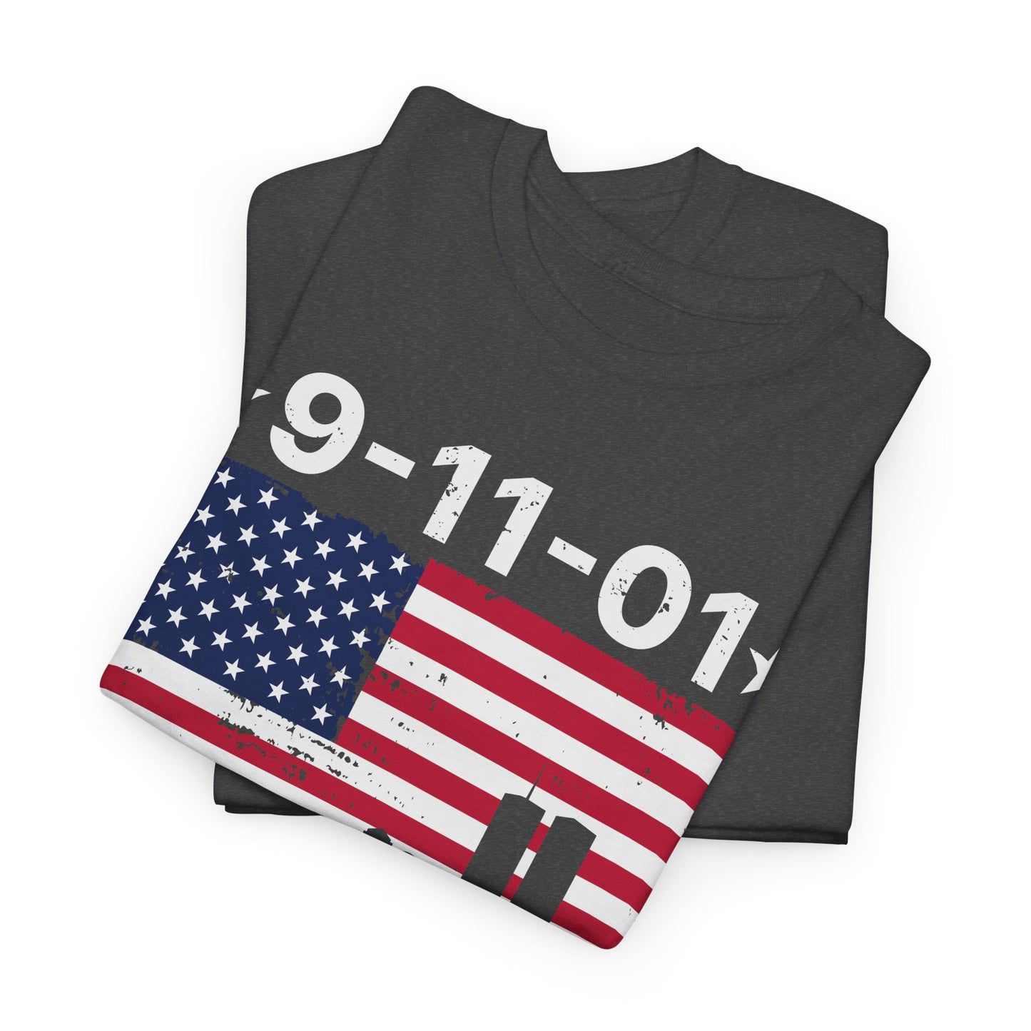 9/11 Memorial Unisex Heavy Cotton Tee, Remembrance T-Shirt, Patriot Day Shirt, Anniversary Tribute Tee, American Flag Apparel