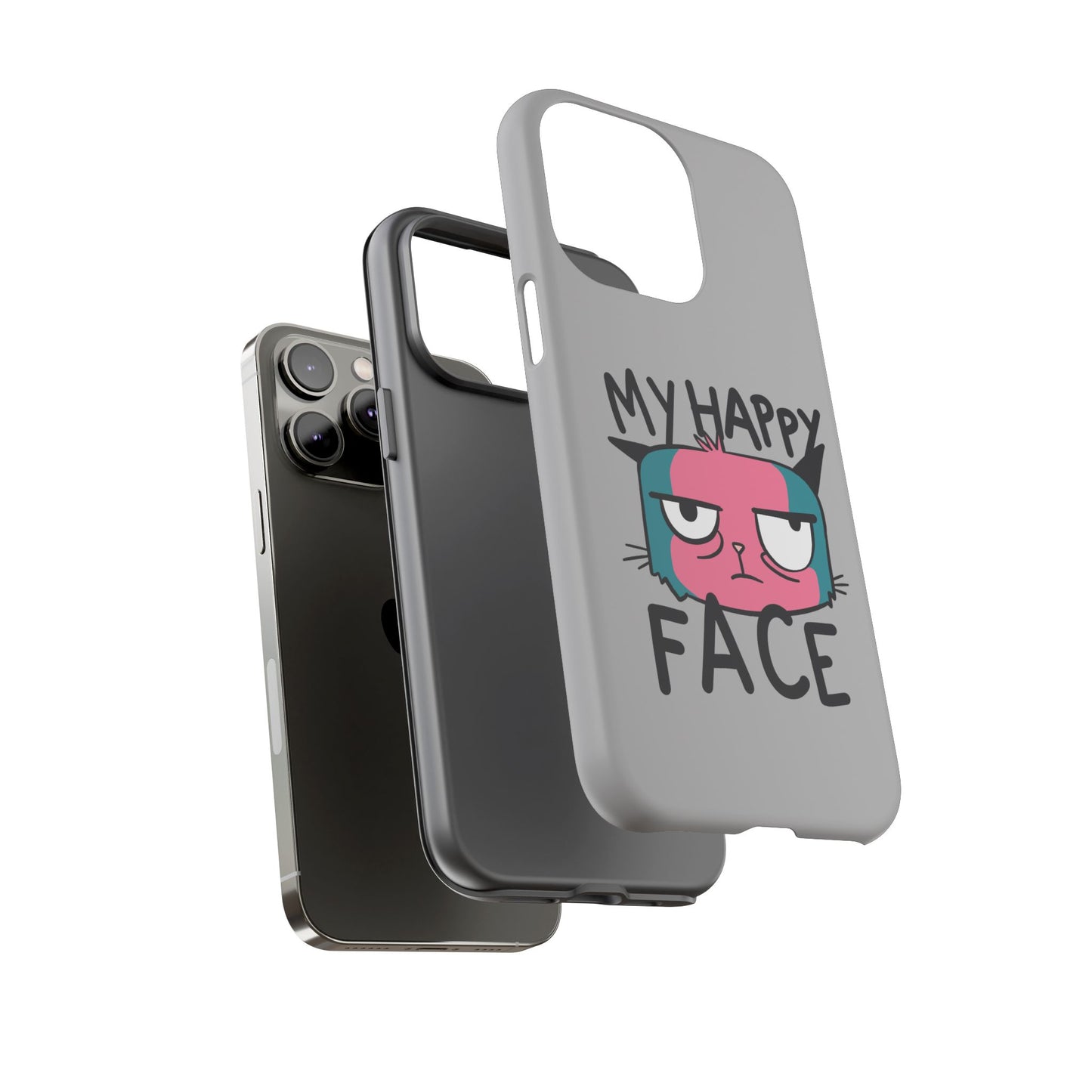 Funny Cat Phone Case - 'My Happy Face' Tough Design