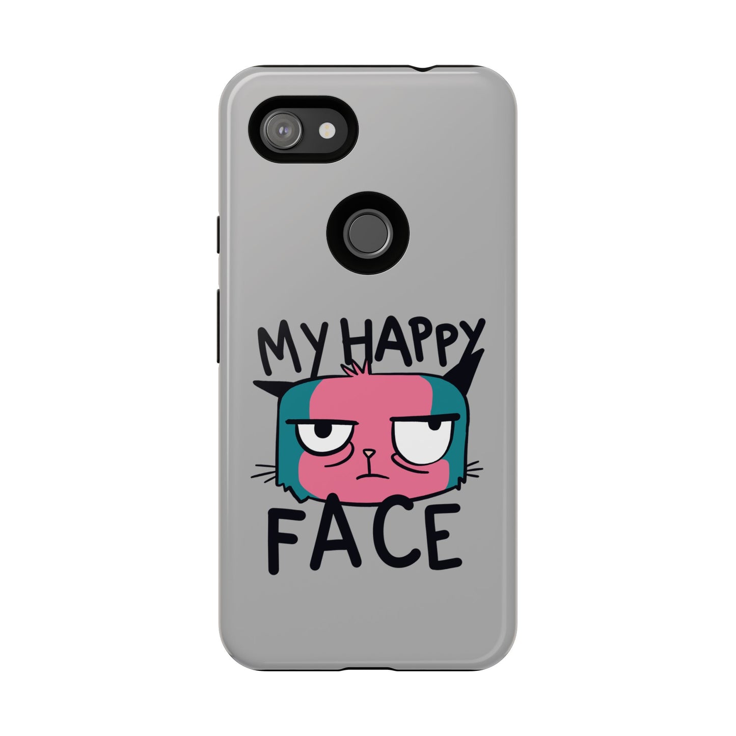 Funny Cat Phone Case - 'My Happy Face' Tough Design