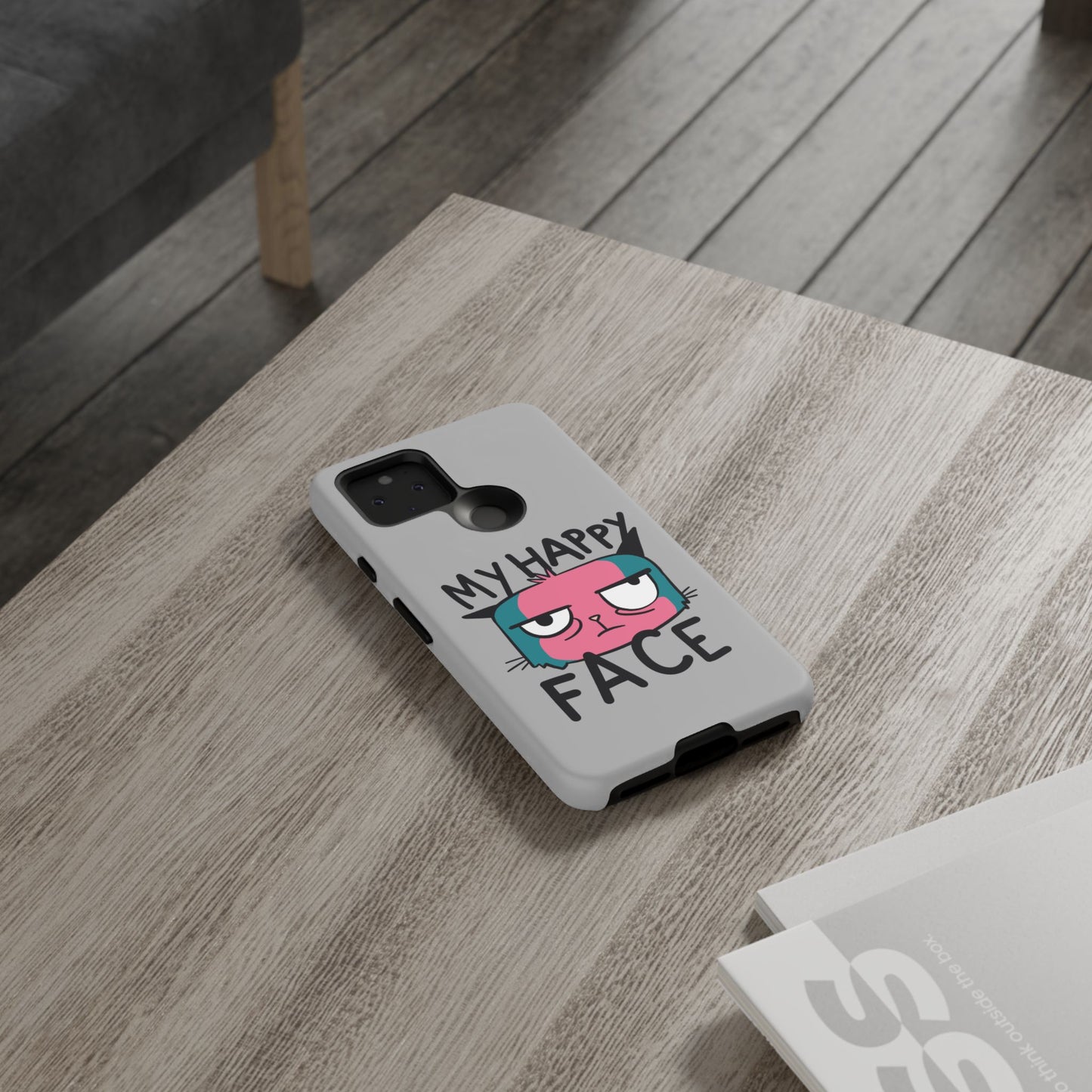 Funny Cat Phone Case - 'My Happy Face' Tough Design