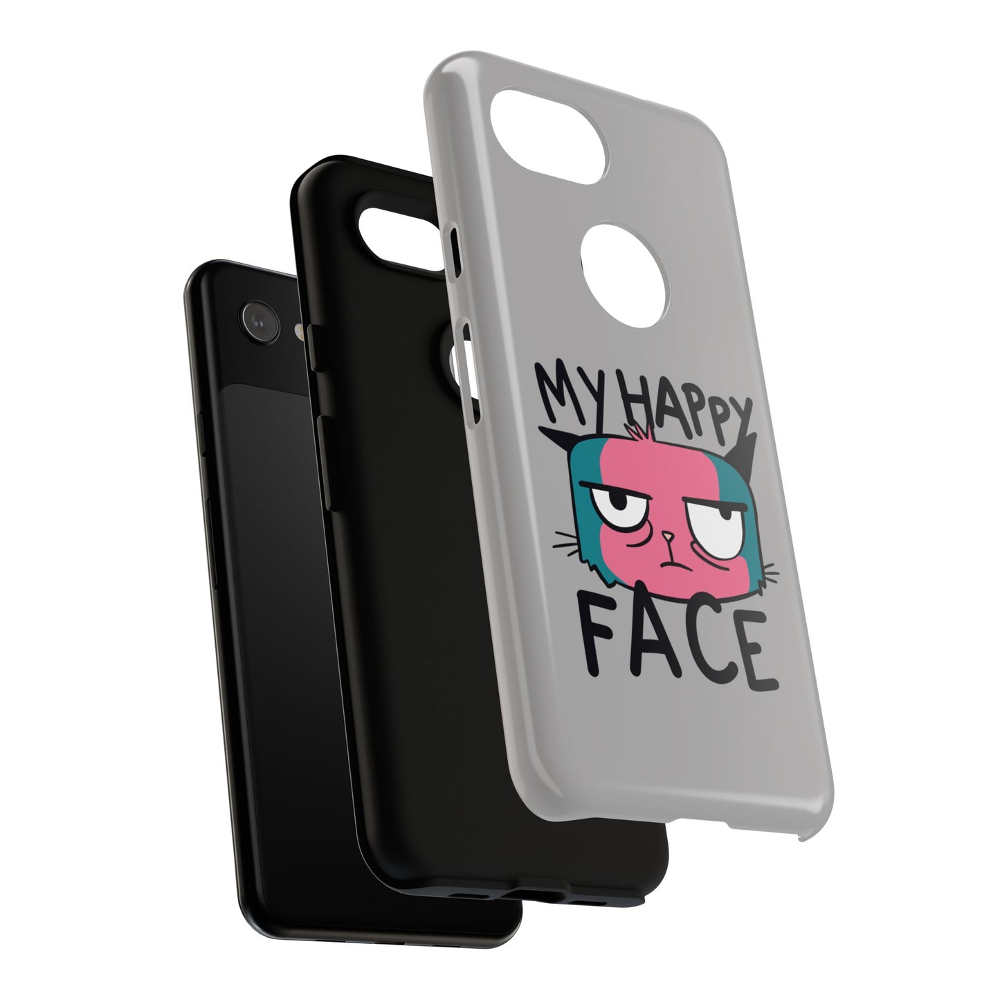 Funny Cat Phone Case - 'My Happy Face' Tough Design