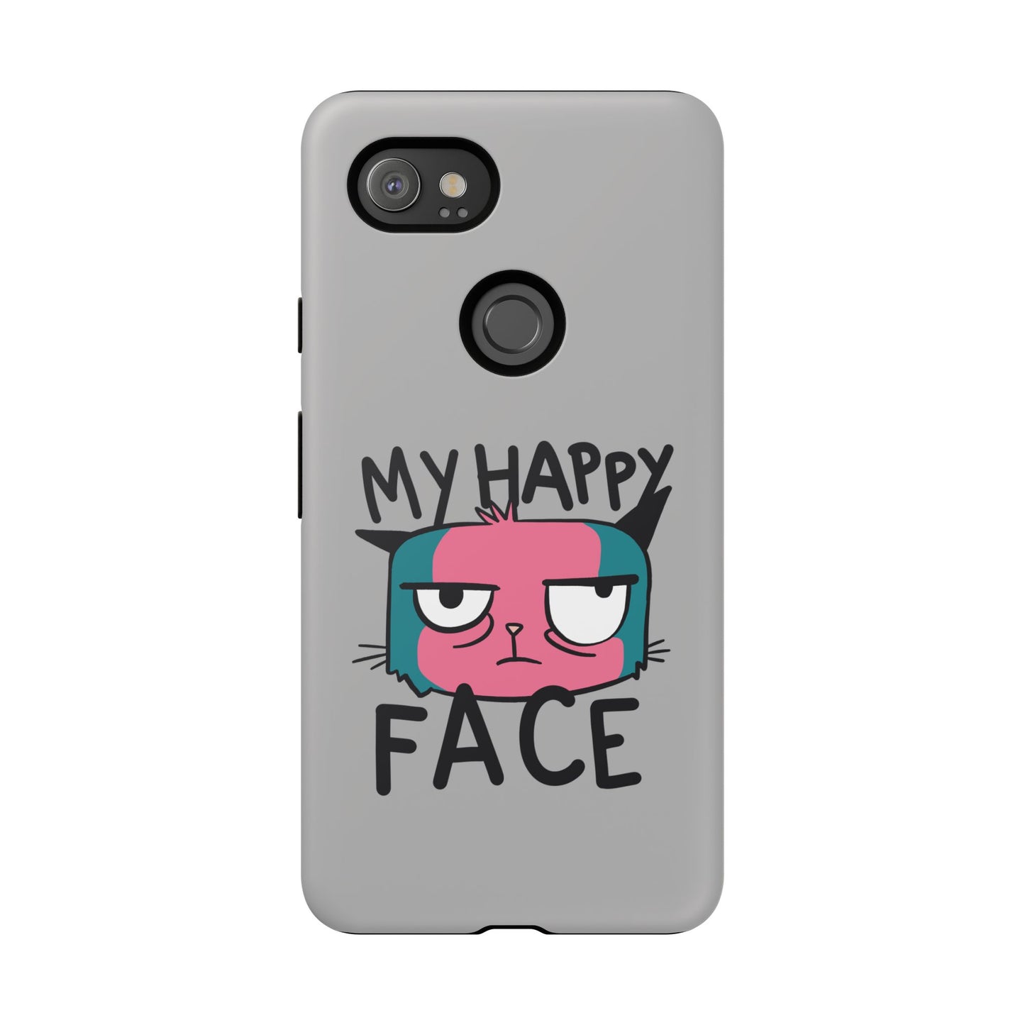 Funny Cat Phone Case - 'My Happy Face' Tough Design