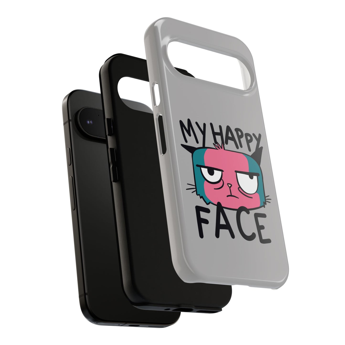 Funny Cat Phone Case - 'My Happy Face' Tough Design