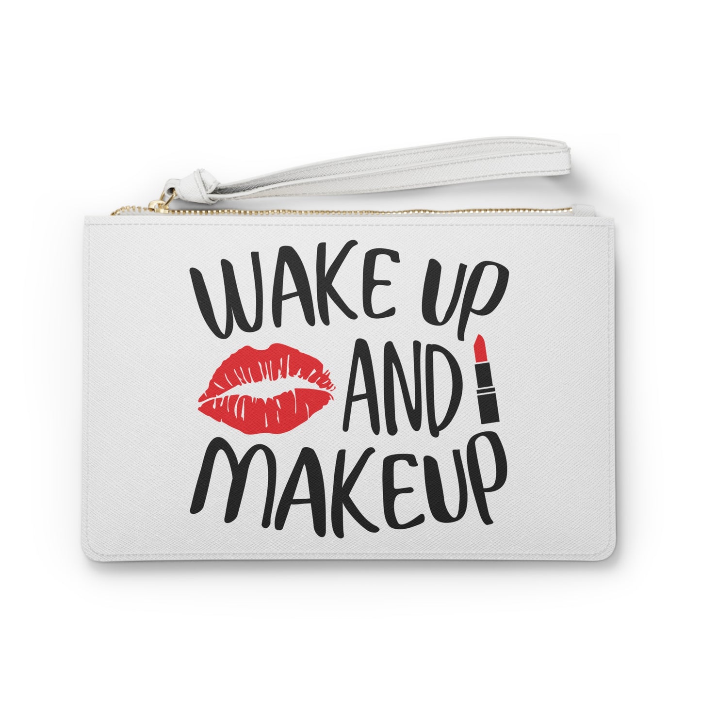 Wake Up and Makeup Clutch Bag - Stylish Cosmetic Pouch for Beauty Lovers