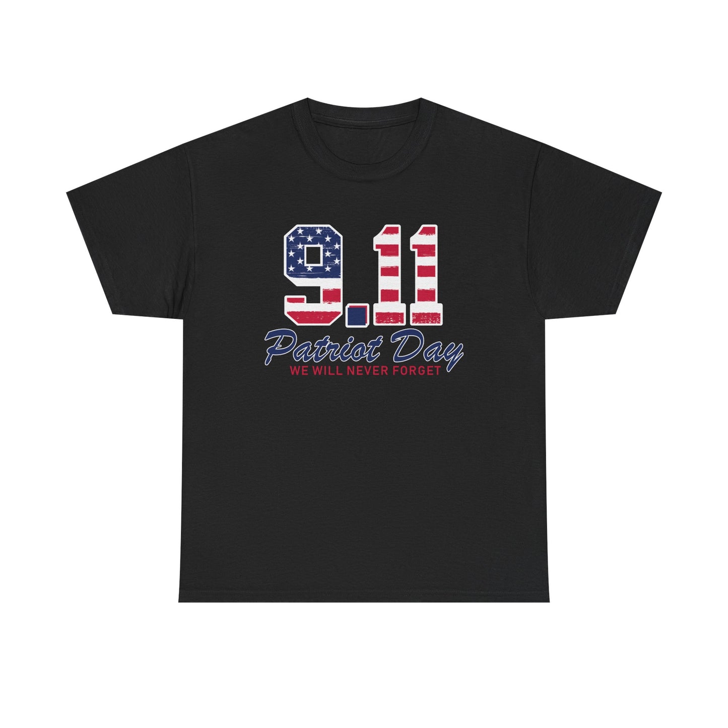 Patriot Day Unisex Heavy Cotton Tee, 9/11 Remembrance Shirt, Memorial T-Shirt, American Flag Tee, Comfort for Heroes