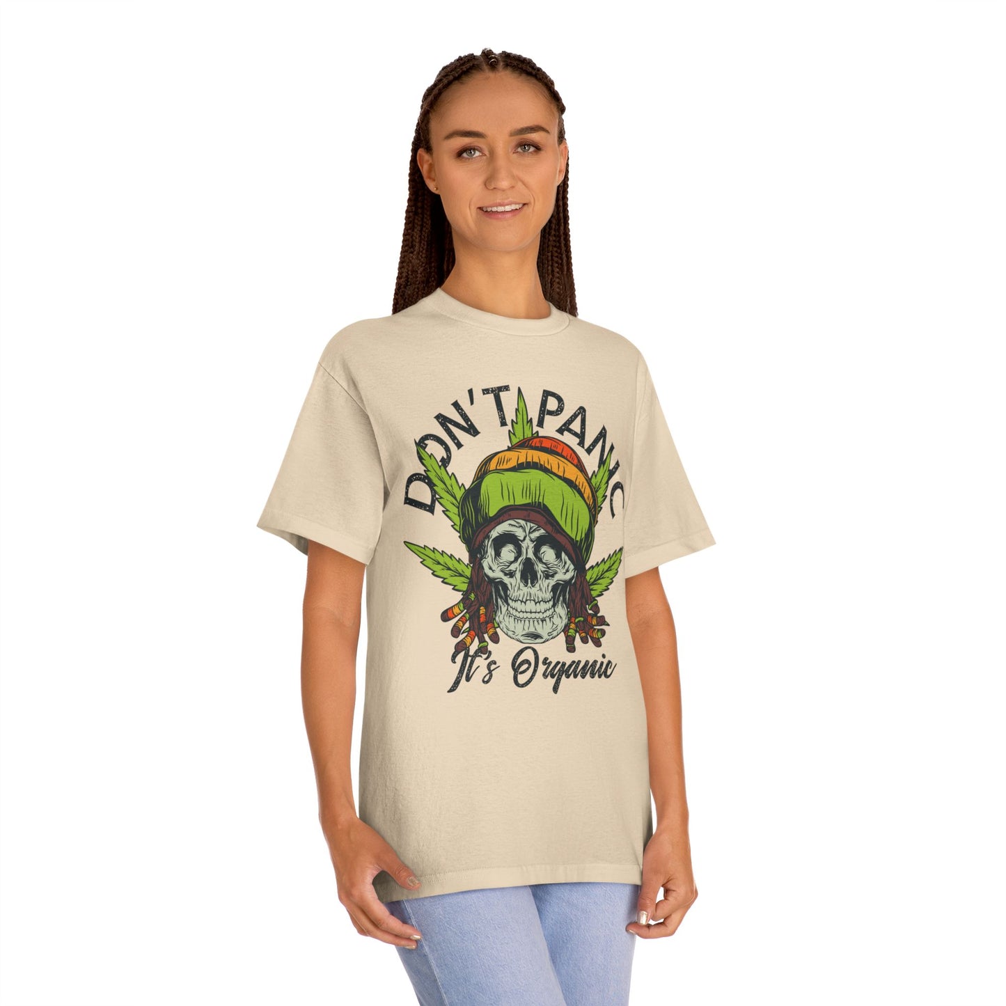 Don't Panic Organic Skeleton Unisex Classic Tee - Stylish & Fun Graphic T-Shirt