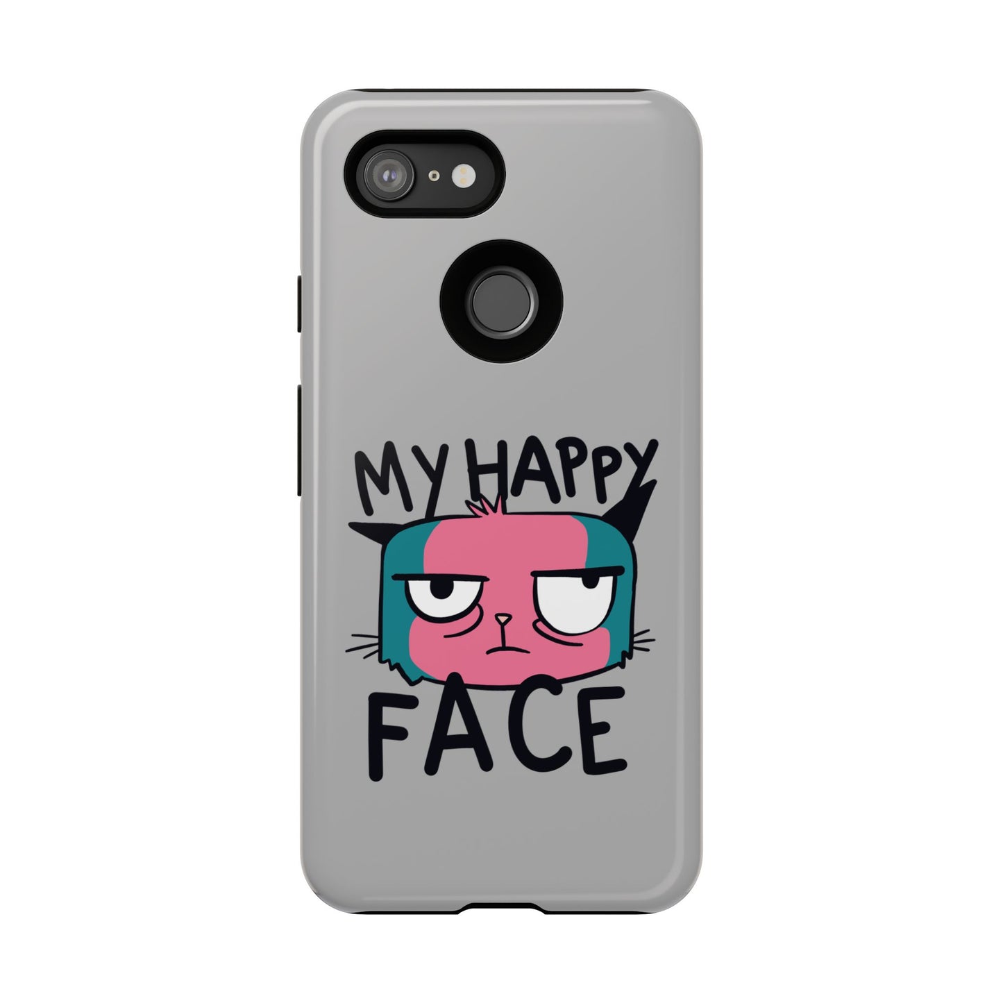 Funny Cat Phone Case - 'My Happy Face' Tough Design