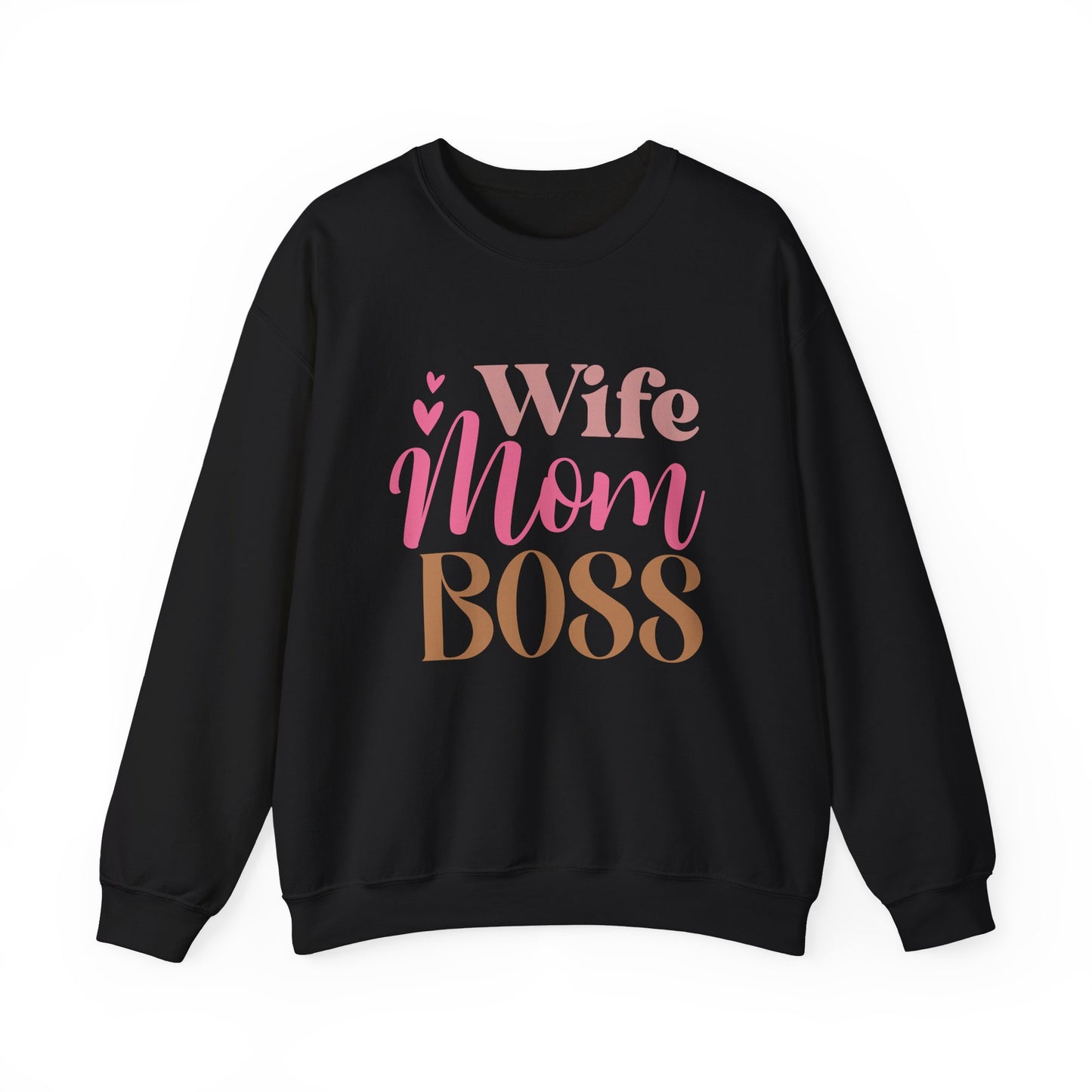 Wife Mom Boss Crewneck Sweatshirt - Cozy Unisex Pullover for Moms
