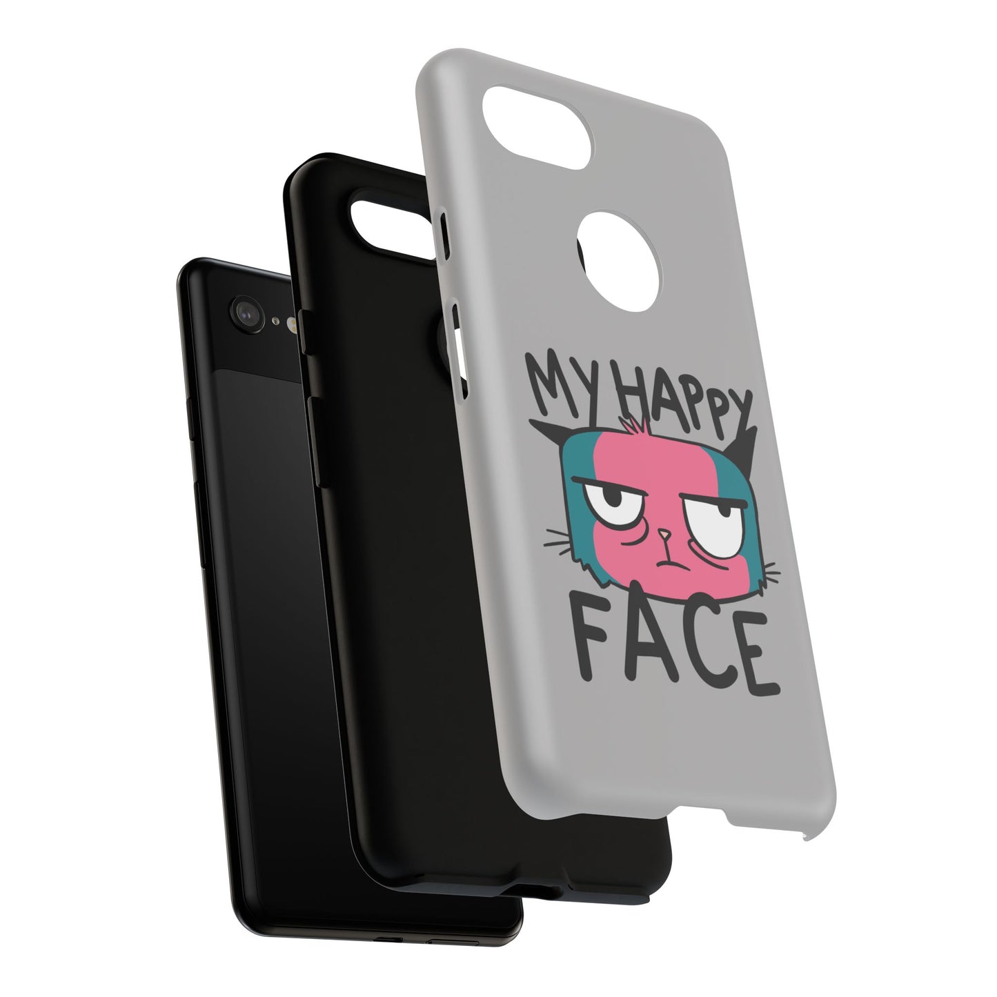 Funny Cat Phone Case - 'My Happy Face' Tough Design