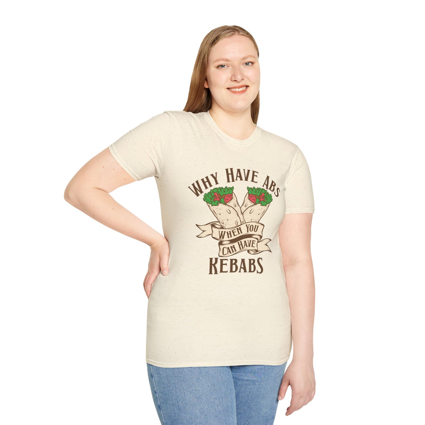 Funny Foodie Unisex T-Shirt - 'Why Have Abs When You Can Have Kebabs?'