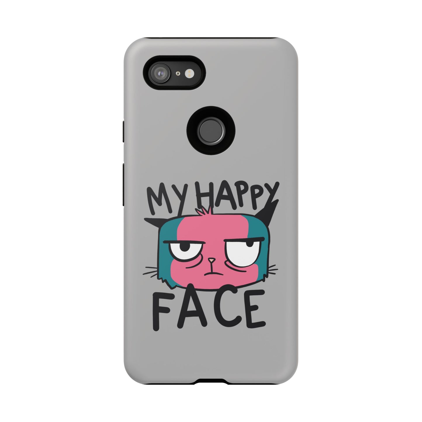 Funny Cat Phone Case - 'My Happy Face' Tough Design