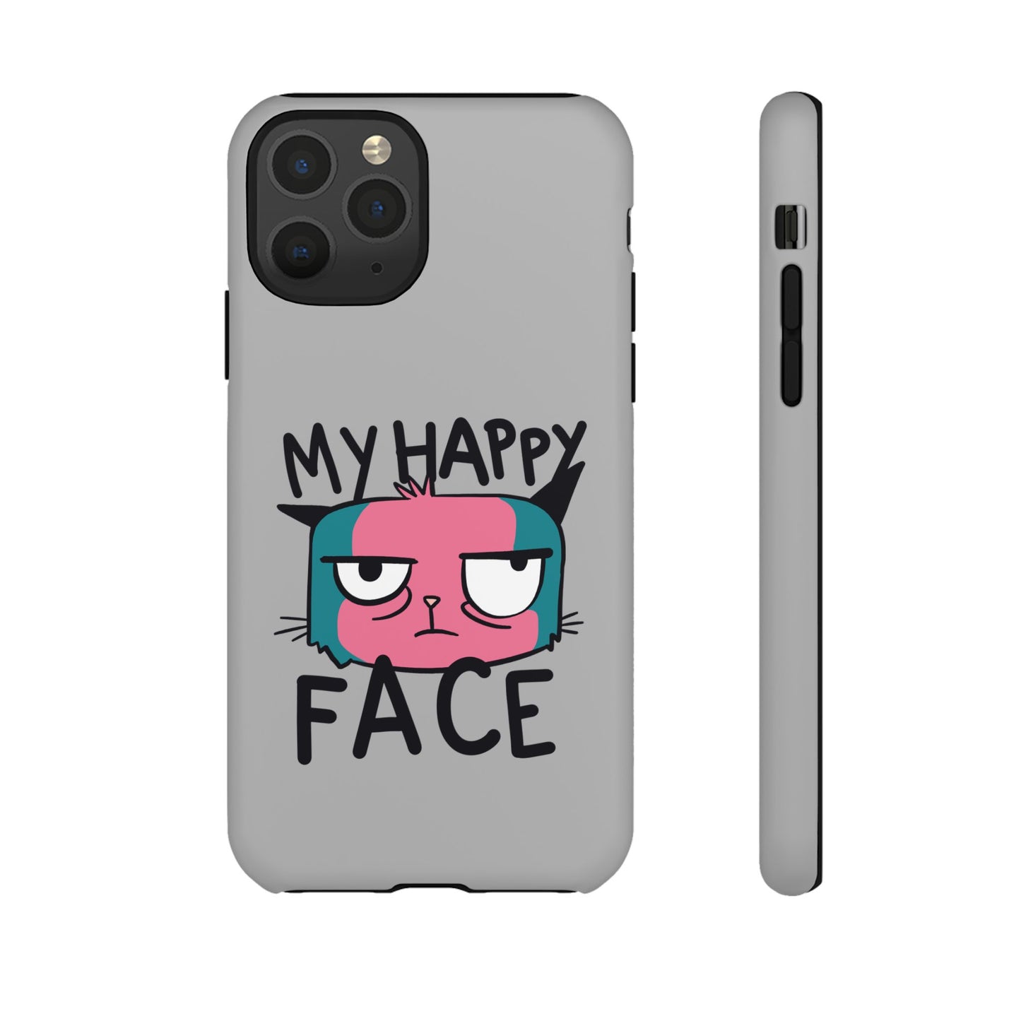Funny Cat Phone Case - 'My Happy Face' Tough Design