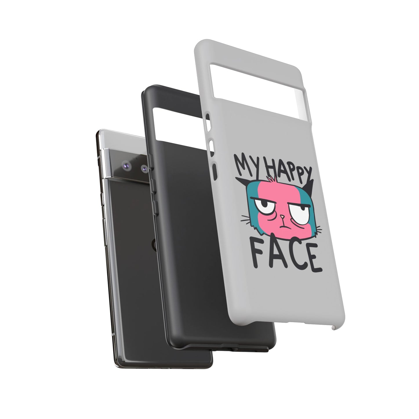Funny Cat Phone Case - 'My Happy Face' Tough Design