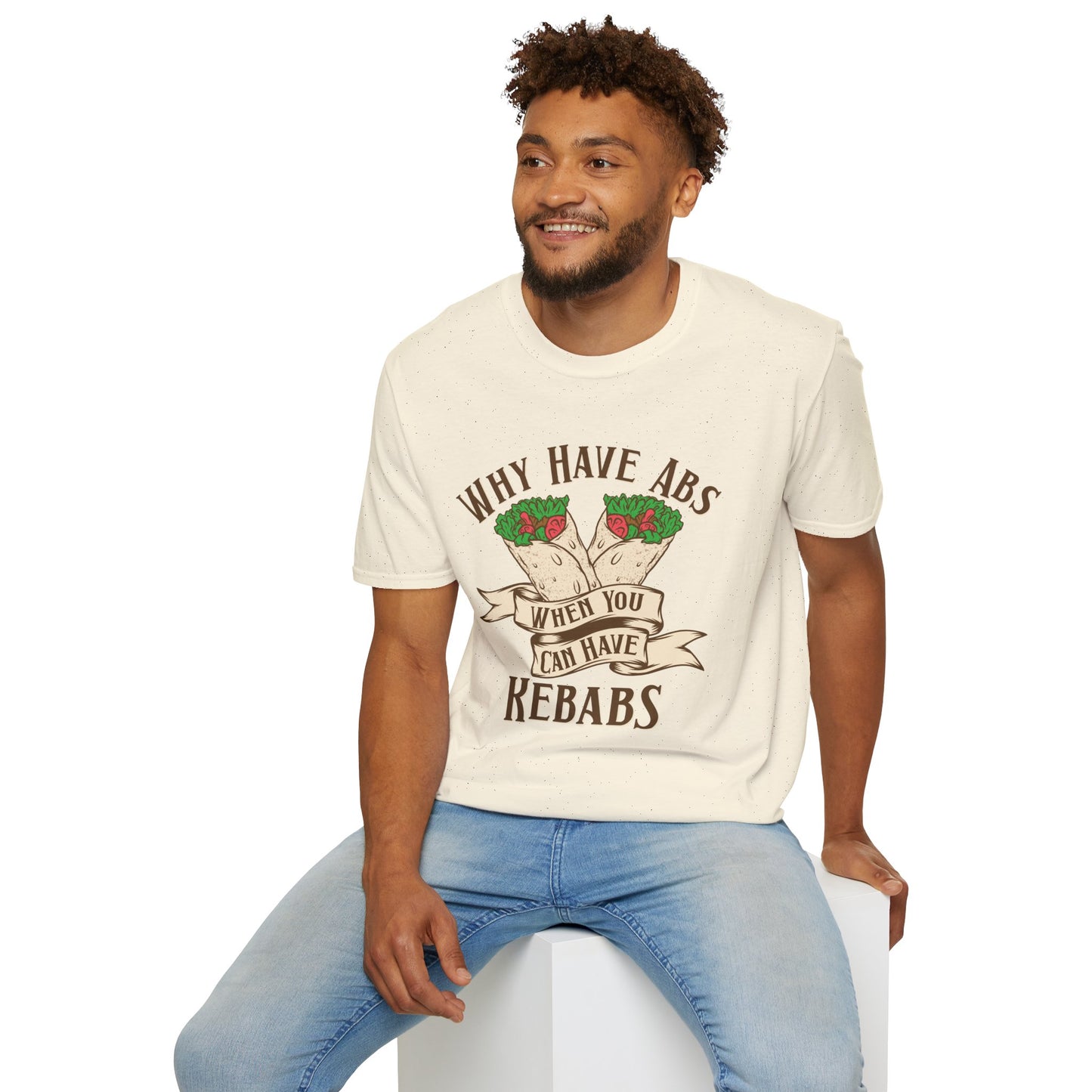 Funny Foodie Unisex T-Shirt - 'Why Have Abs When You Can Have Kebabs?'
